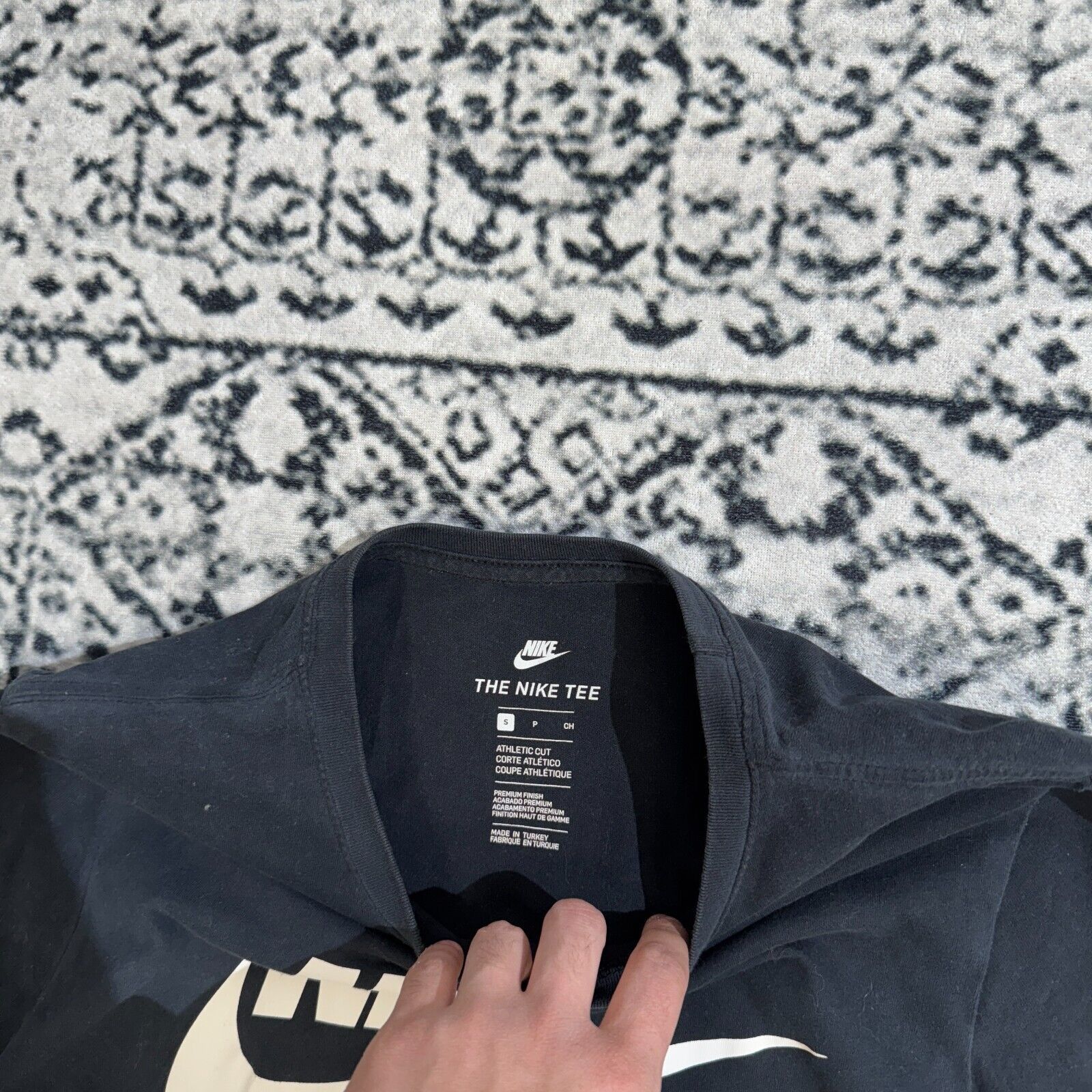 Nike × Vintage Vintage Nike Black Cotton T-Shirt Size S Center Swoosh Gym Size US S / EU 44-46 / 1 - 5 Thumbnail