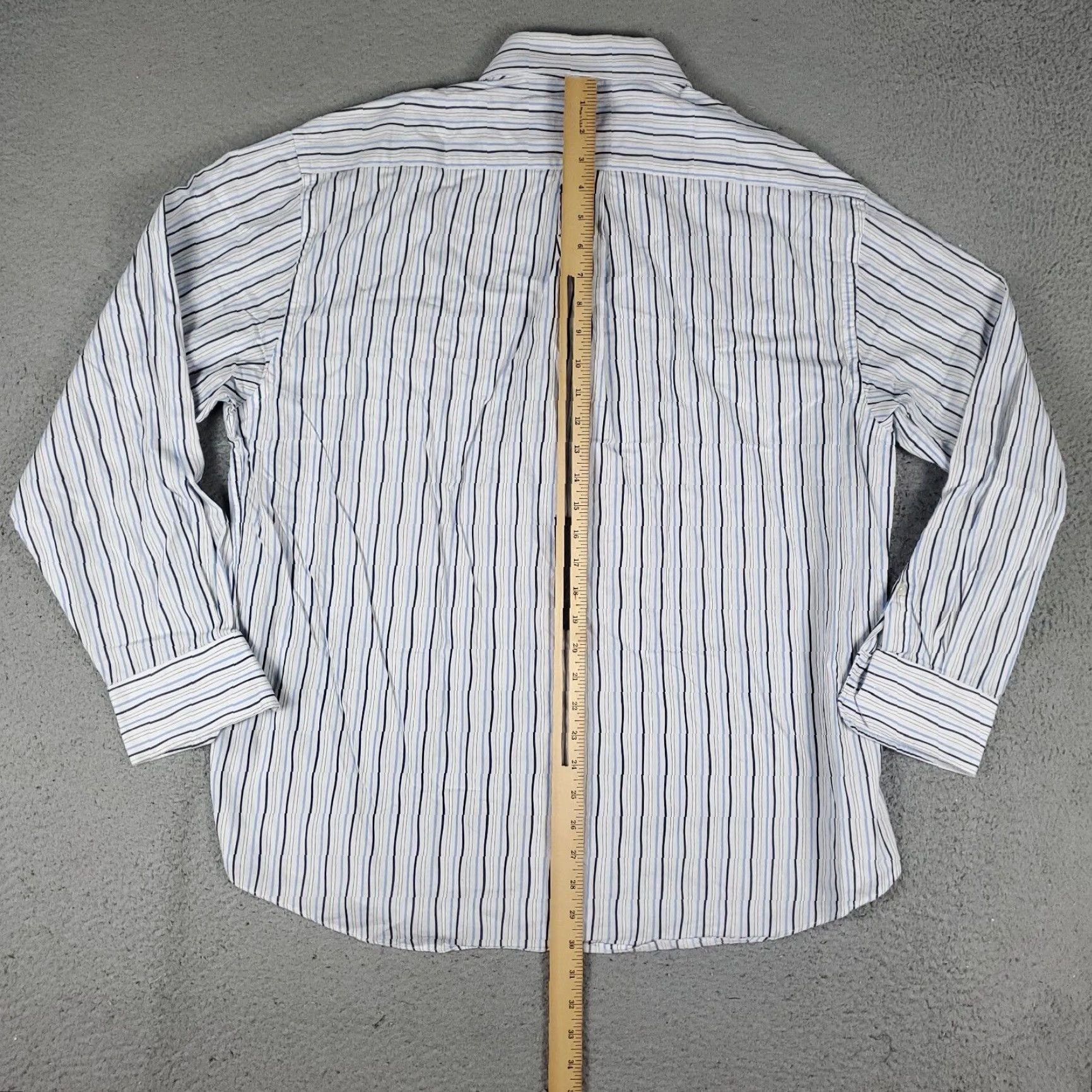 Vintage Jhane Barnes Shirt Mens XL Blue Striped Button-Up Long Sleeve Casual Formal Workwear Modern Preppy 90s Mens XL Blue Striped Button-Up Size US XL / EU 56 / 4 - 3 Thumbnail