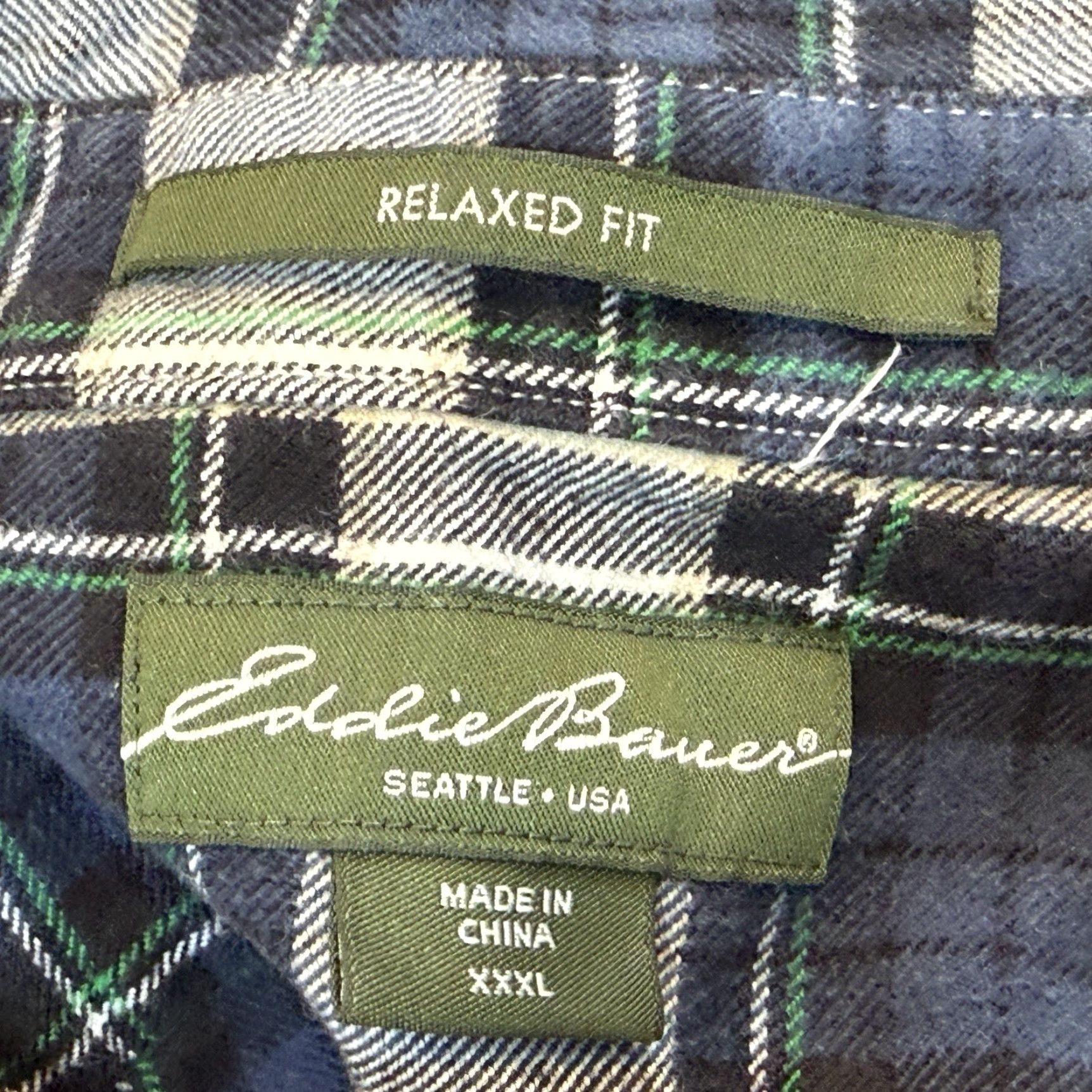 Eddie Bauer Eddie Bauer Button-Down Shirt Mens 3XL Blue Plaid Flannel Cotton Relaxed Fit Long Sleeve Collared Button-Up Size US XXL / EU 58 / 5 - 5 Thumbnail