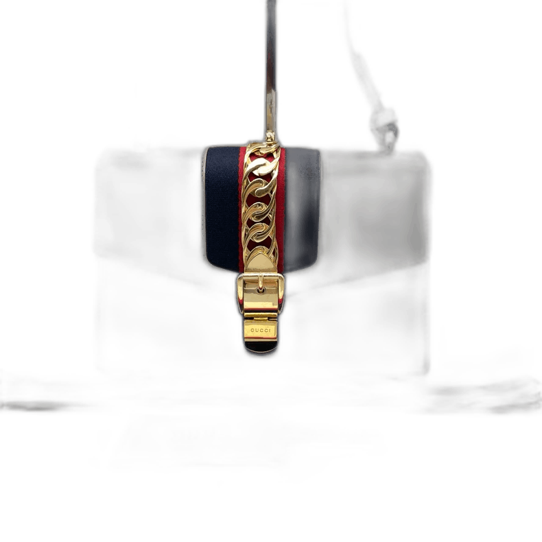 Gucci Sylvie Shoulder Bag With Gold Detail in Black, Women's