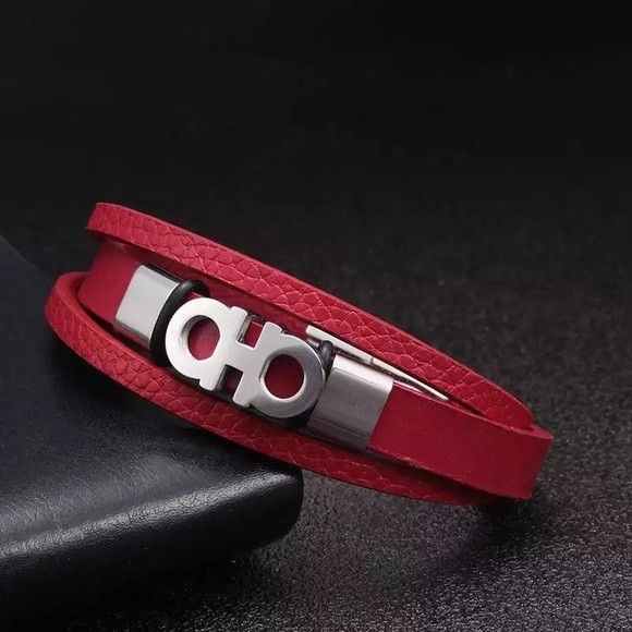Other Unisex Leather Stainless Steel Pendant Bracelet (RS) Size ONE SIZE - 2 Thumbnail