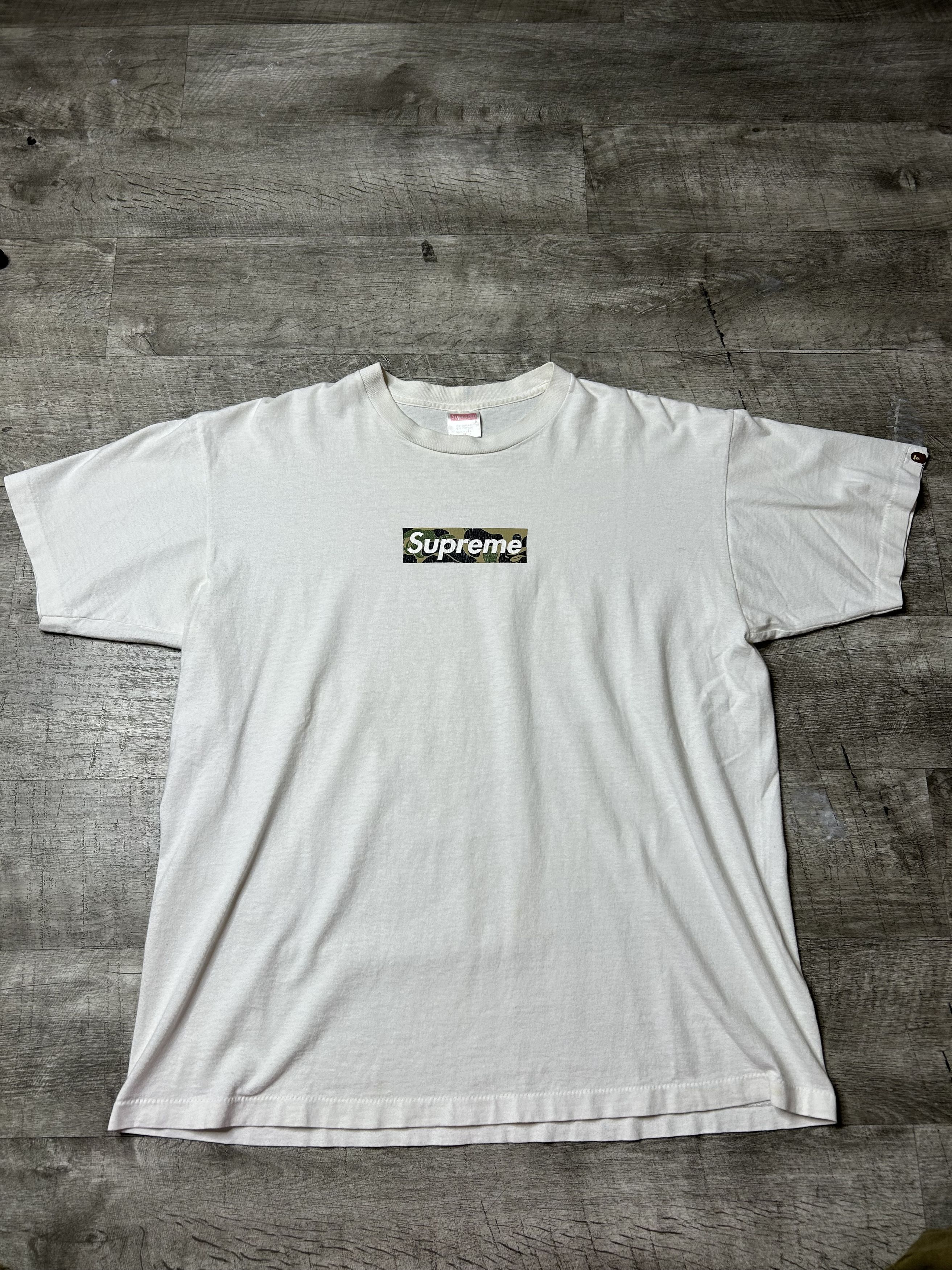 image of Bape x Supreme Box Logo in White Camo, Men's (Size XL)