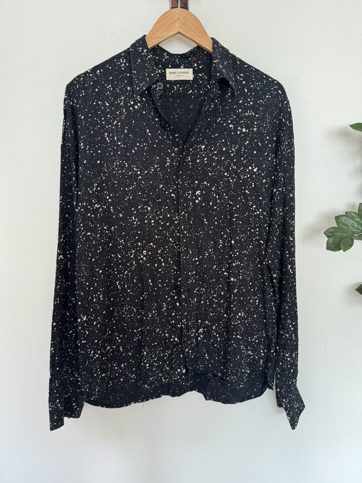 Saint Laurent Paris Viscose Paint Splatter Shirt Size US L / EU 52-54 / 3 - 1 Thumbnail