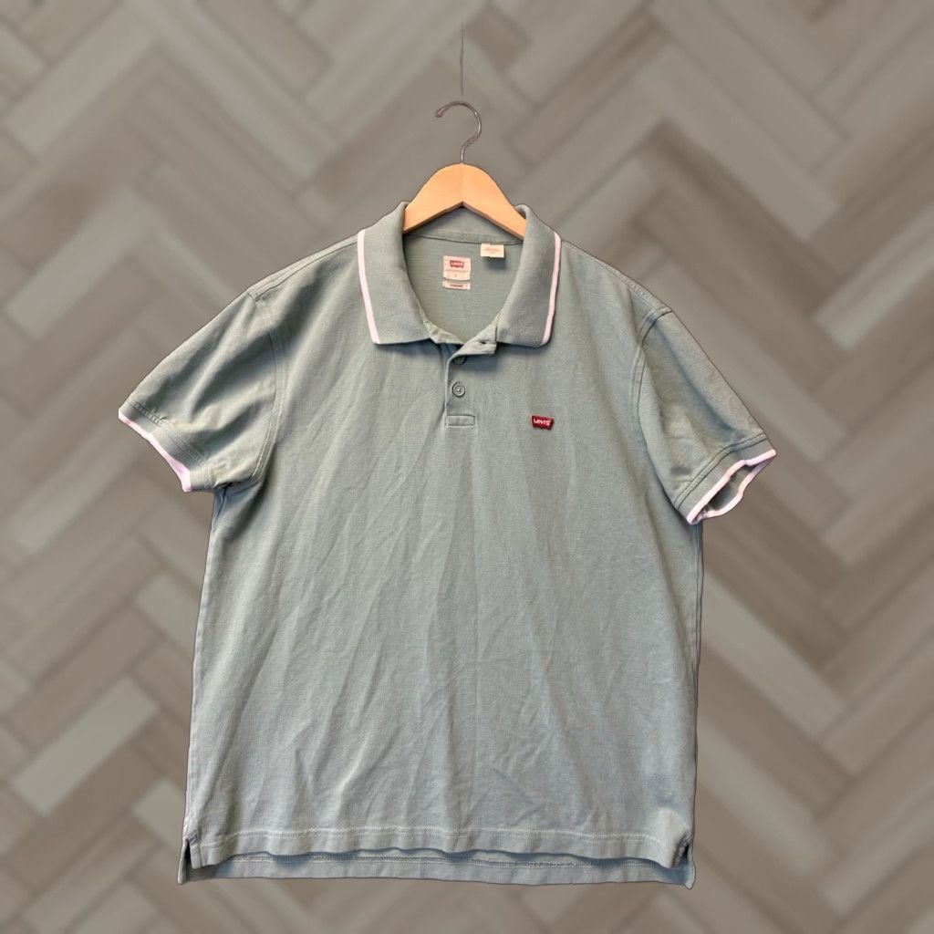 Levi's VINTAGE Levi's Mens Polo Shirt Short Sleeve Summer Green 70s Cotton Terry Large Size US L / EU 52-54 / 3 - 1 Thumbnail