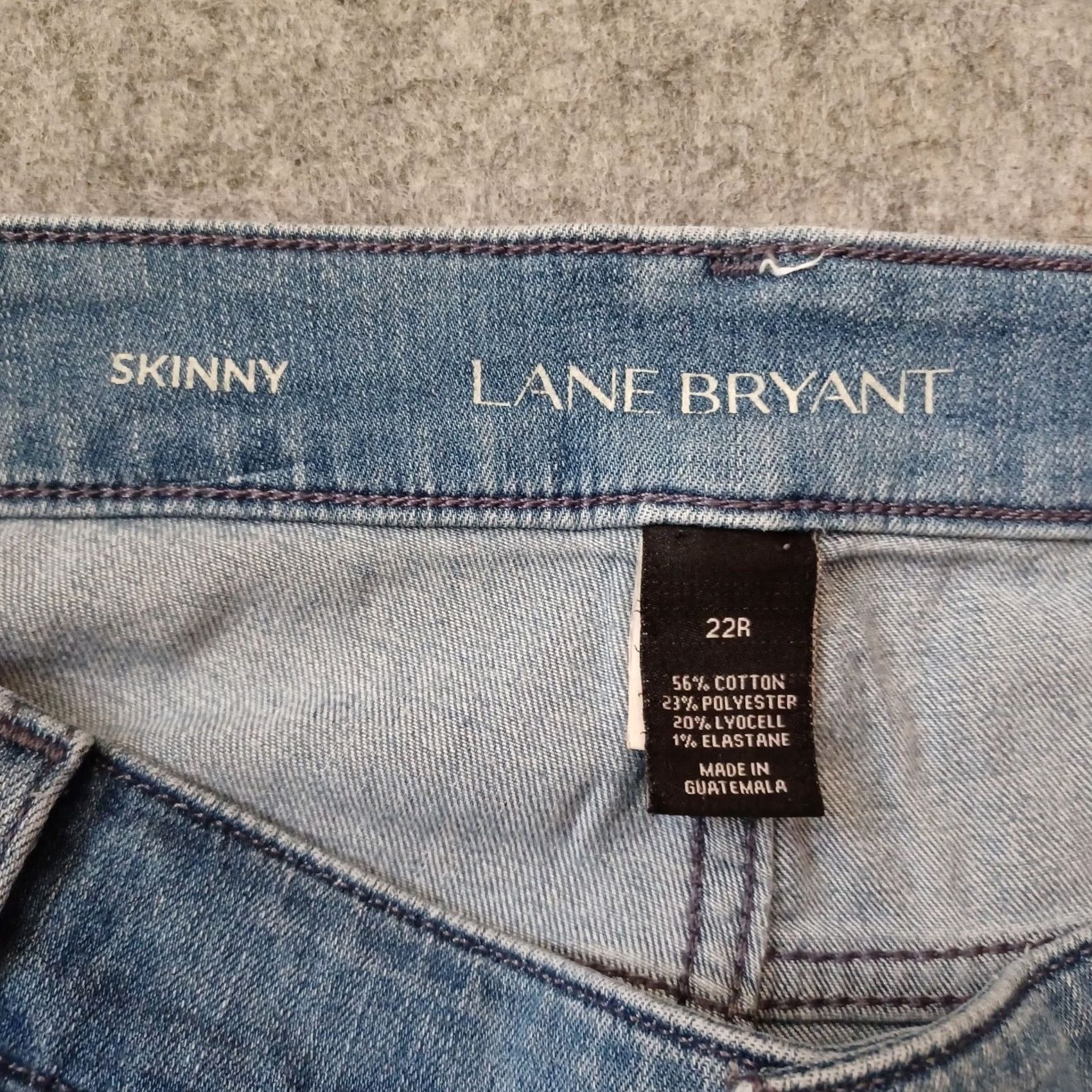 Vintage Lane Bryant Womens Plus Size Jeans 22R Blue Light Denim Distressed Skinny Ankle 5-Pocket Modern Slim Size 40" / US 18 - 3 Thumbnail