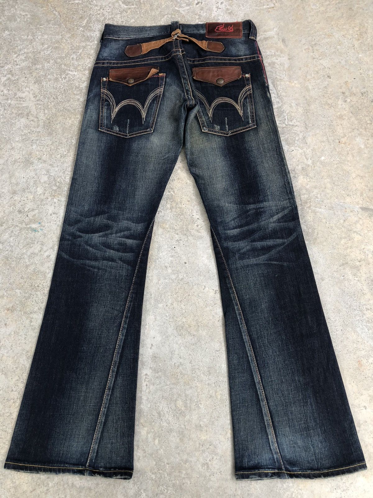 If Six Was Nine Japanese Edwin Blue Trip Flared Jeans Distressed Jeans Size US 32 / EU 48 - 2 Thumbnail