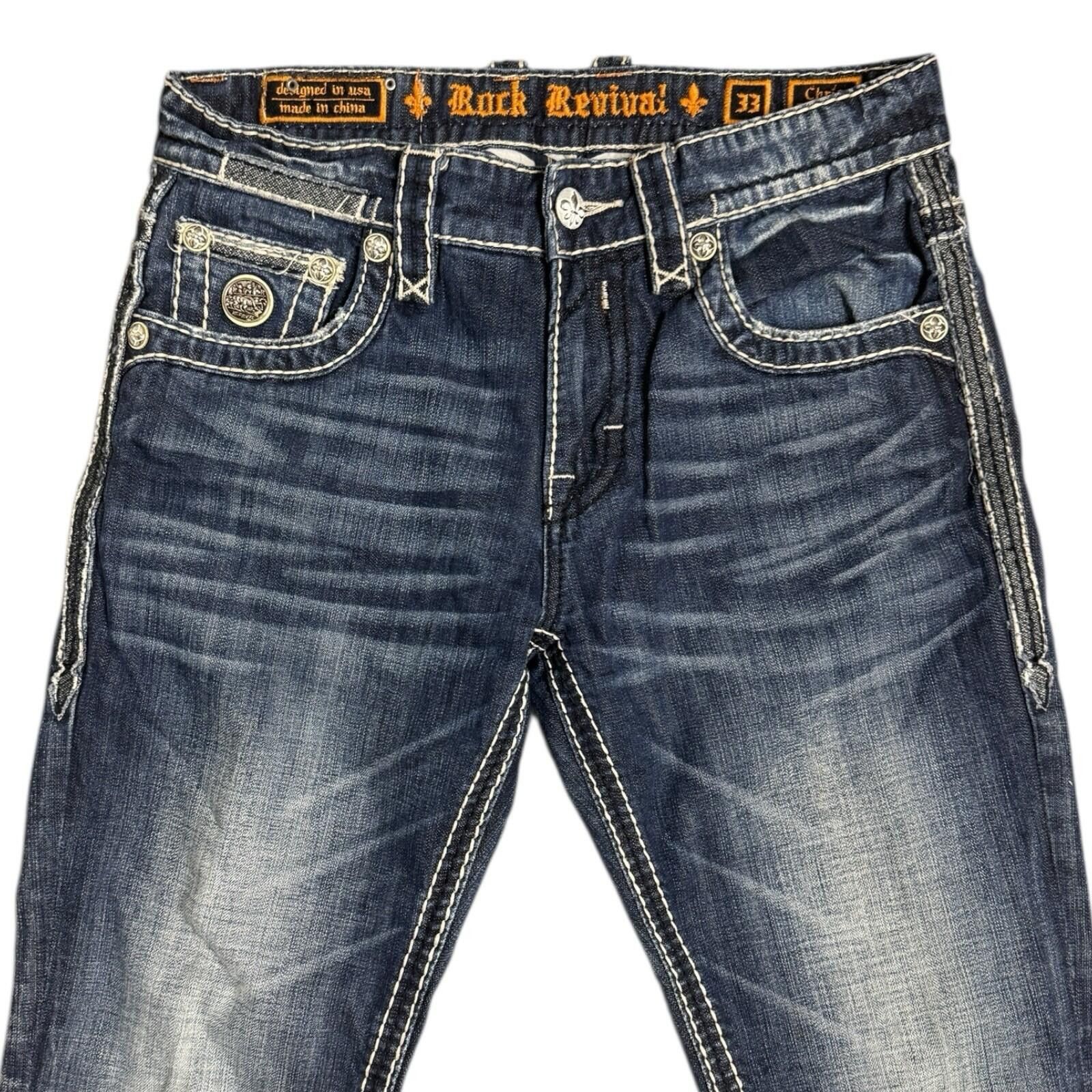 Rock Revival Rock Revival Chris Jeans Contrast Stitch Y2k Size 33 Size US 33 - 10 Thumbnail