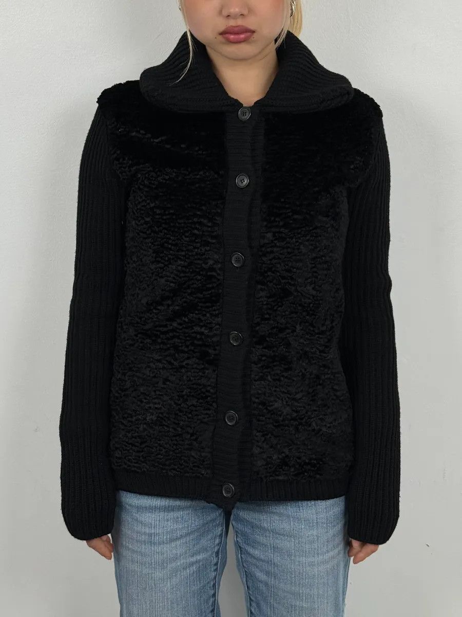 Prada AW2011 Prada Black Officer Wool Textured Knit Cardigan Sweater Size M / US 6-8 / IT 42-44 - 2 Thumbnail