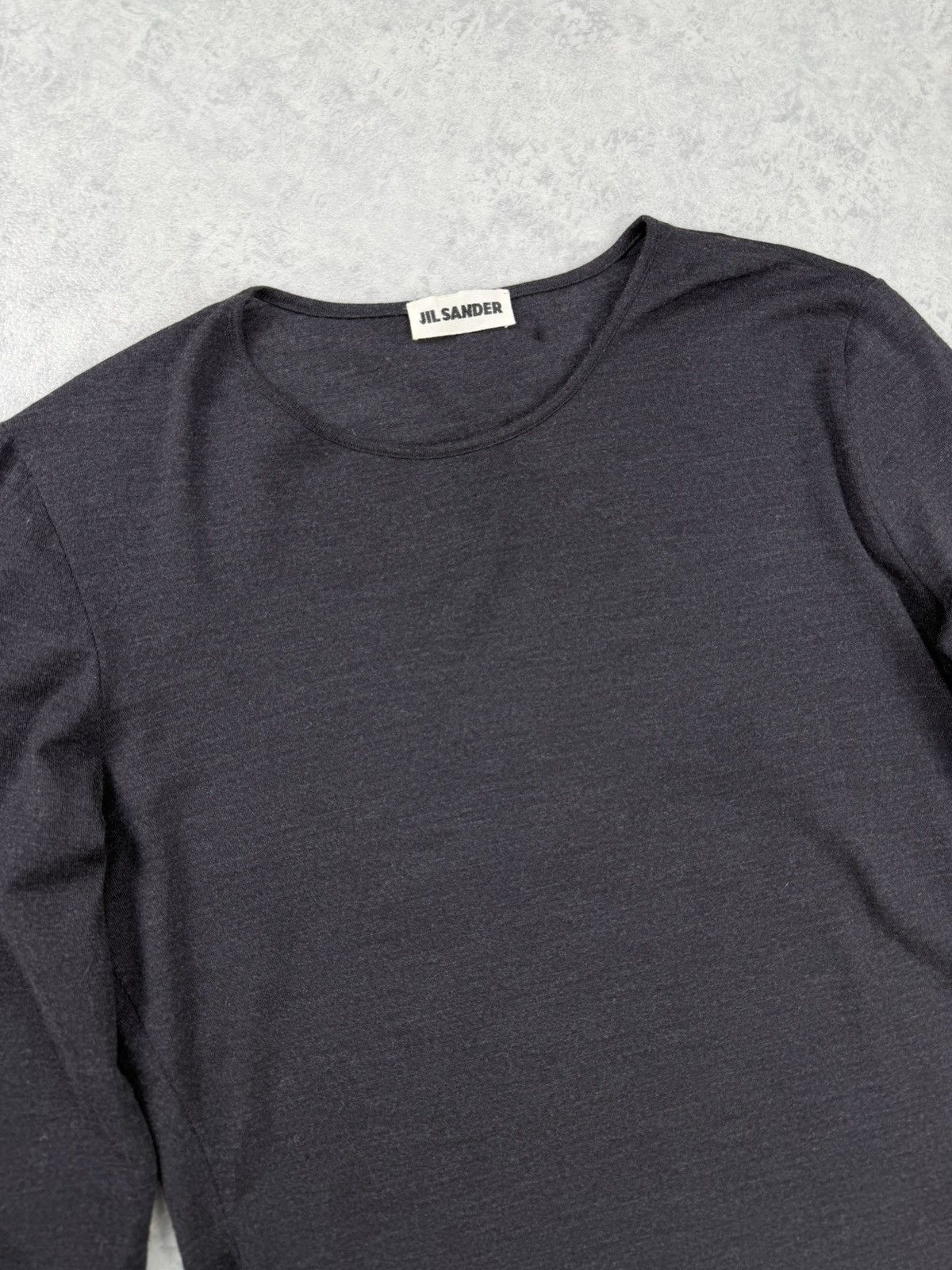 Jil Sander Jil Sander Dark Grey Wool Silk Blend Long Sleeve Top Size M Size M / US 6-8 / IT 42-44 - 4 Thumbnail
