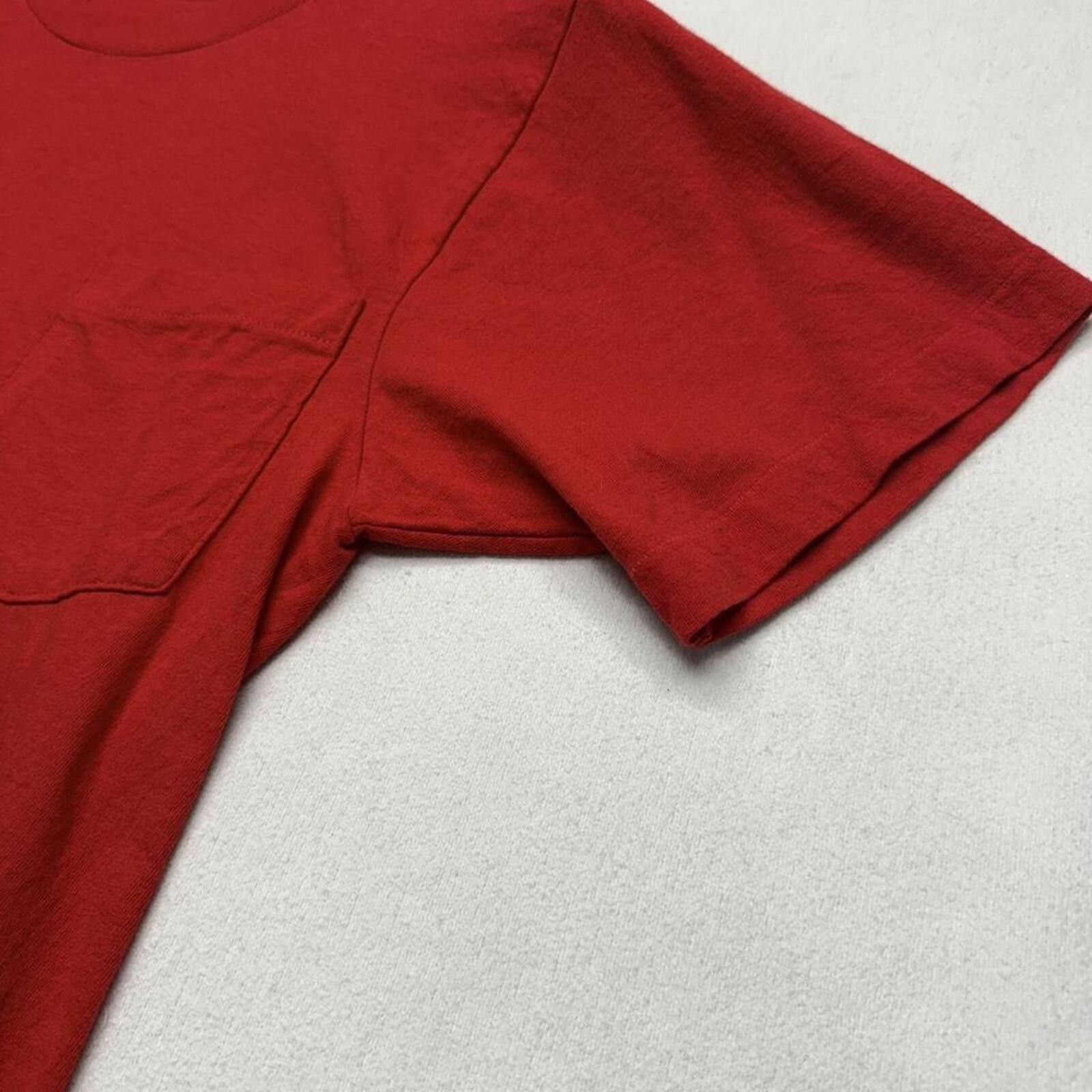 Other Vintage 1980s red cotton blank pocket tee Size US L / EU 52-54 / 3 - 3 Thumbnail