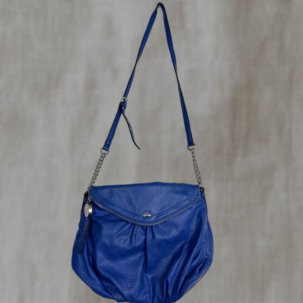 Juicy Couture Juicy Couture Crossbody Handbag Royal Blue Metallic Accents Large Leather Faux Leather Gold Crossbody Strap Women Size ONE SIZE - 1 Thumbnail