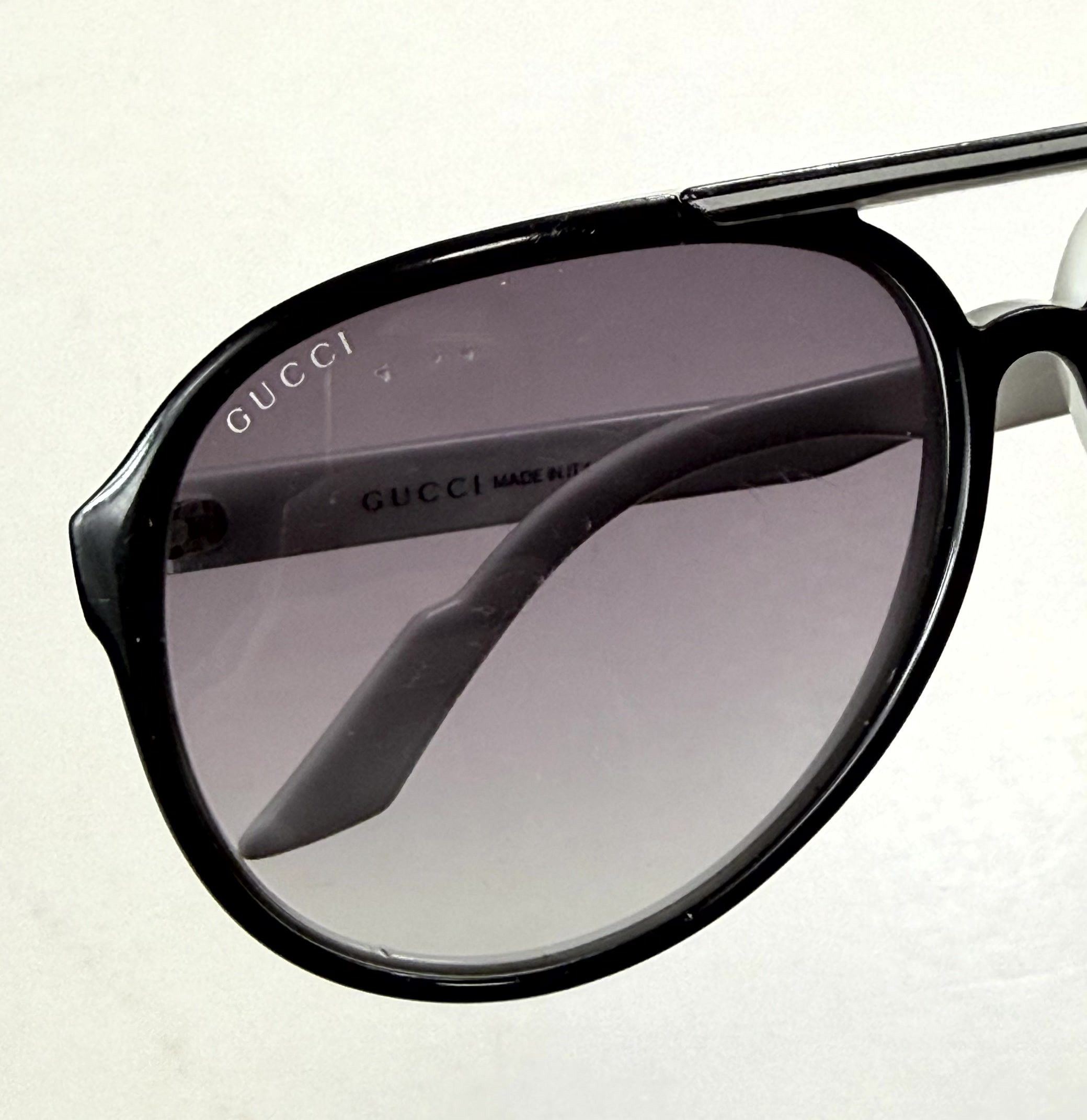 Gucci Gucci GG1627/S Black/White Shiny Web Aviator Sunglasses Size ONE SIZE - 5 Thumbnail
