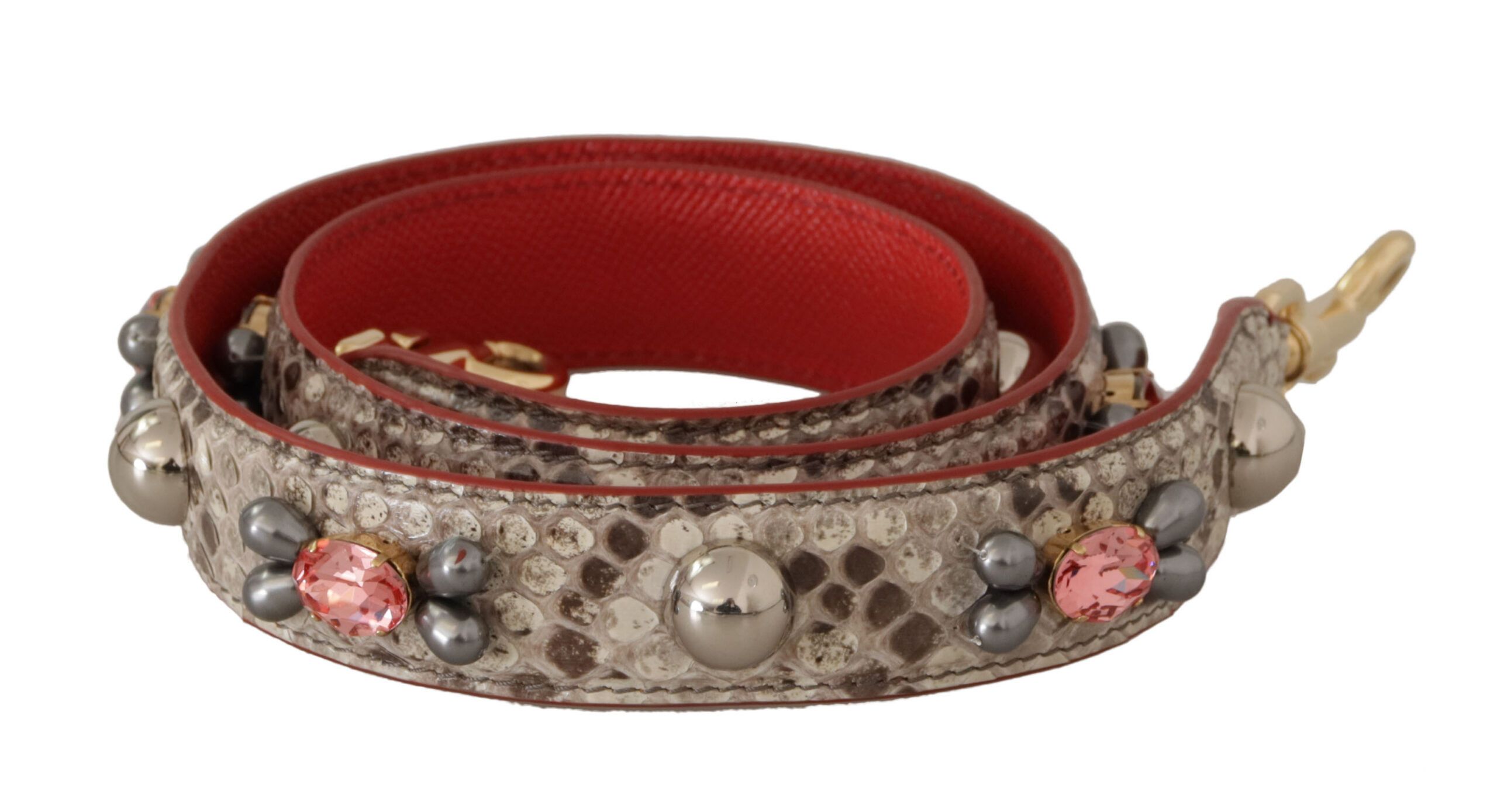 Dolce & Gabbana Opulent Python Leather Bag Strap in Women's Beige Size ONE SIZE - 1 Thumbnail