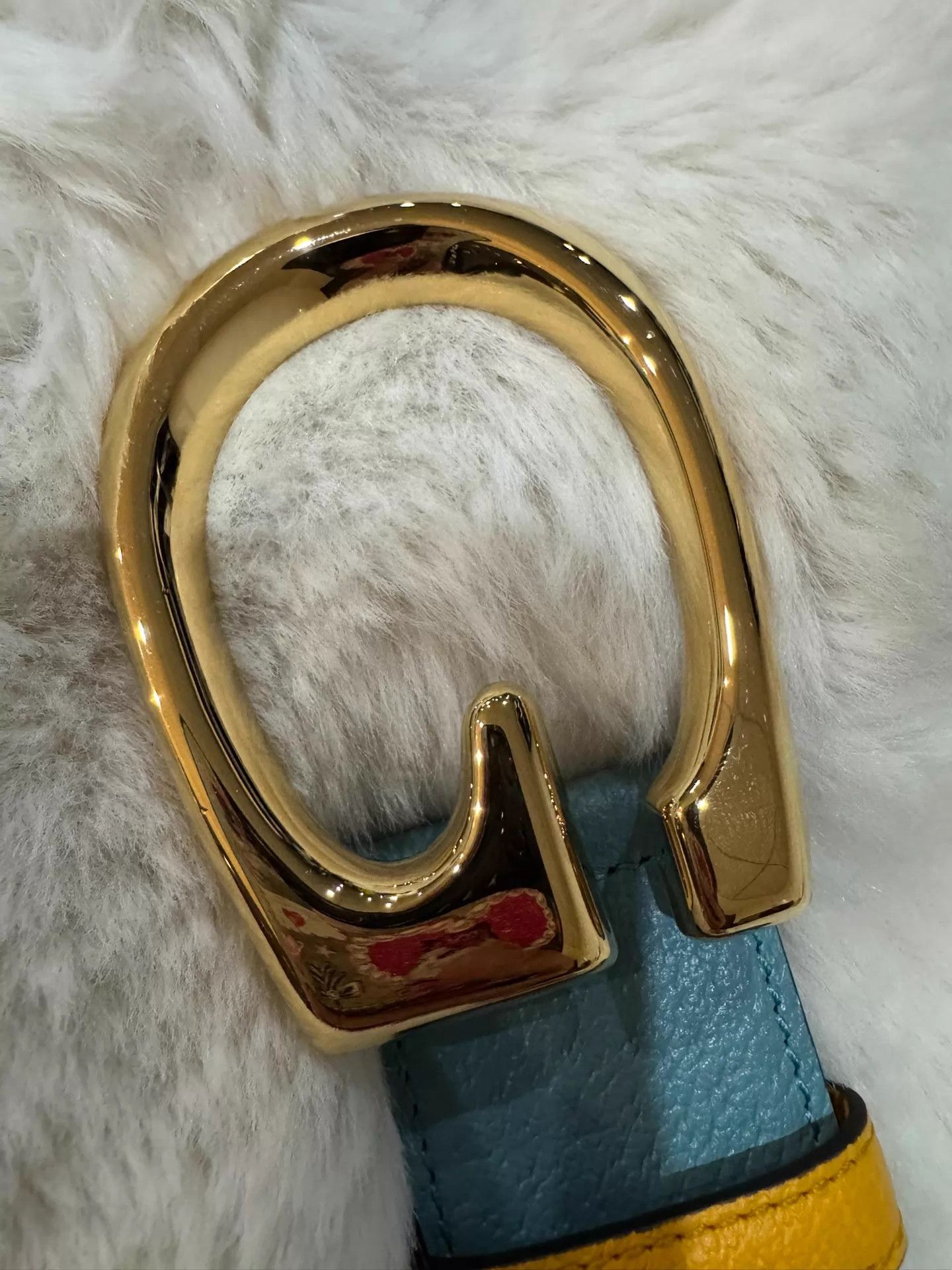 Gucci Gucci Color Blocked Gold Buckle Belt 85 Unisex NWT Size ONE SIZE - 5 Thumbnail