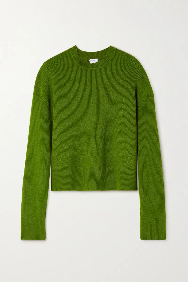 Bottega Veneta Ribbed Cashmere Sweater 'Green'