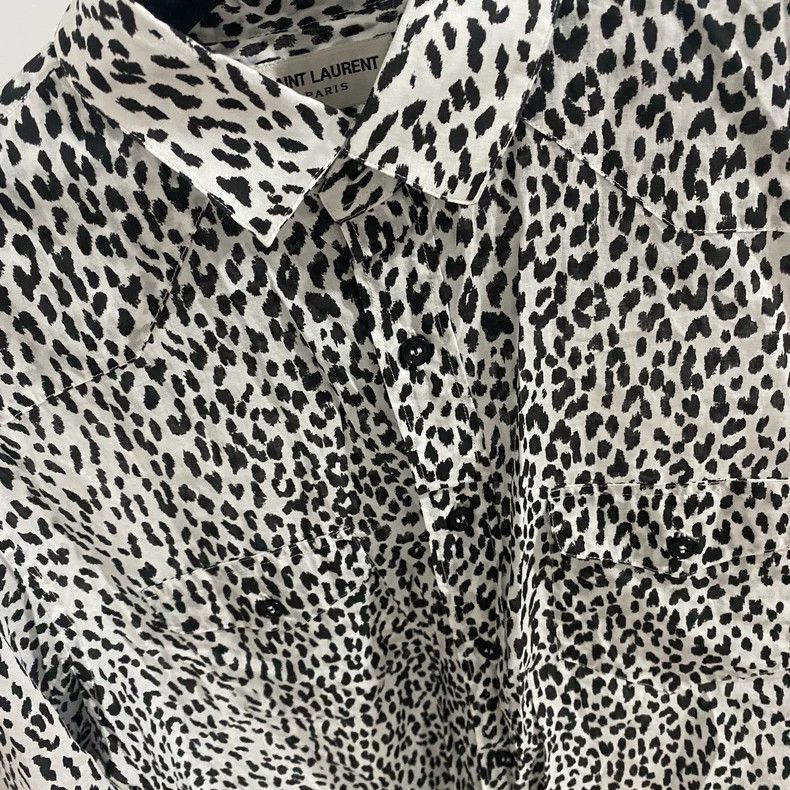 Saint Laurent Paris Saint Laurent Paris 13fw snow leopard print shirt-2507 Size US S / EU 44-46 / 1 - 1 Thumbnail