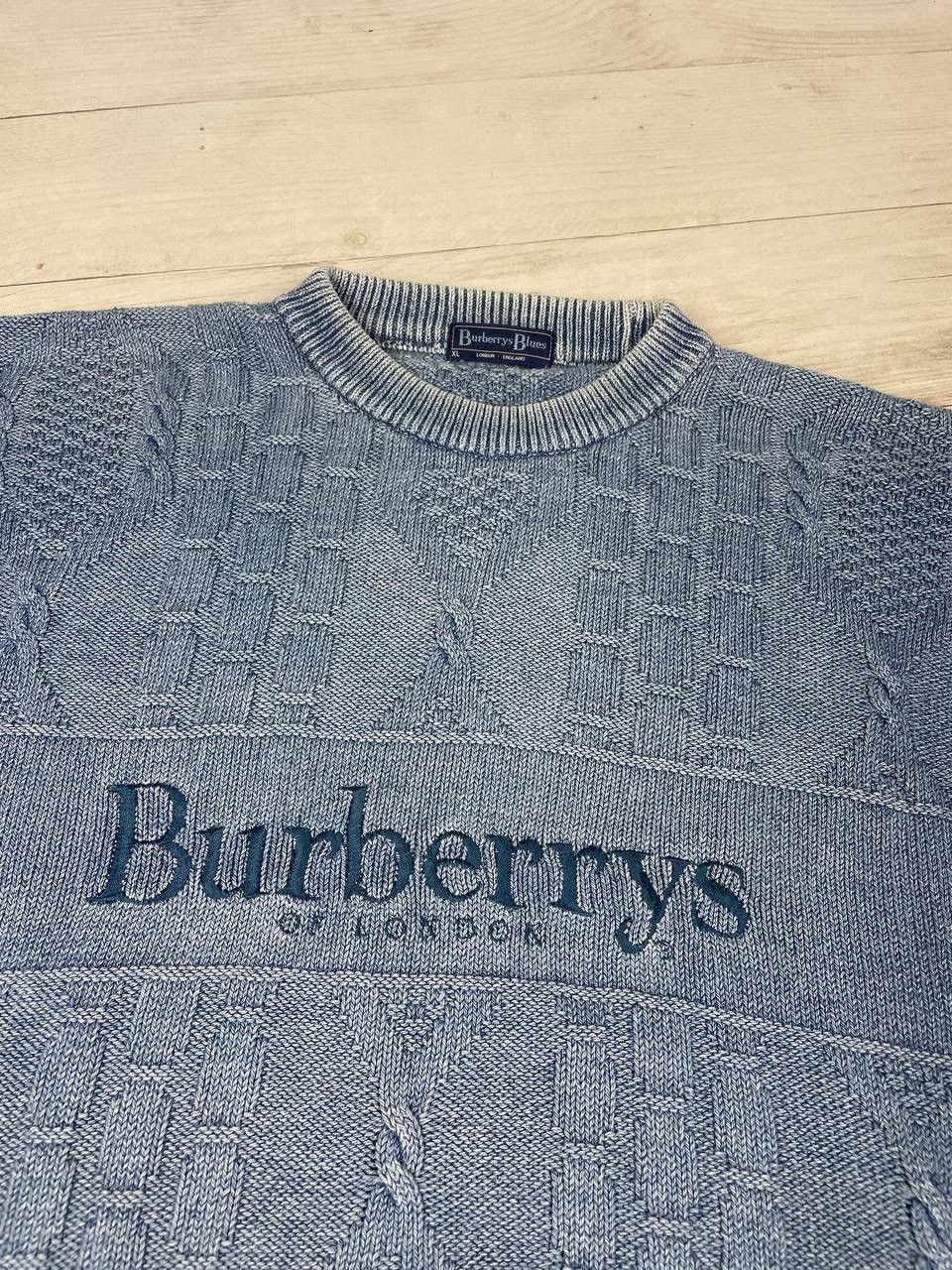 Burberry Vintage Burberrys Blues Knit Sweater Big Logo Men Size XL Size US XL / EU 56 / 4 - 5 Thumbnail