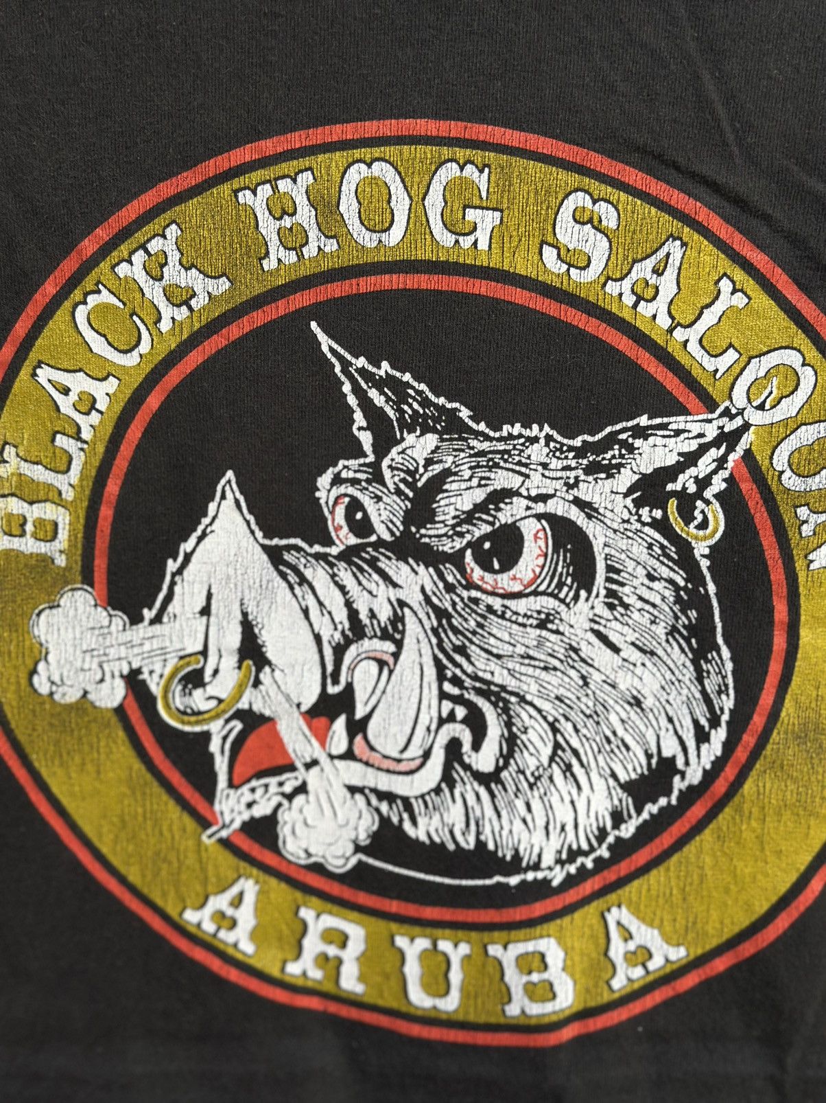 Vintage Vintage Black Hog Saloon Aruba Faded Tee Size US XL / EU 56 / 4 - 3 Thumbnail