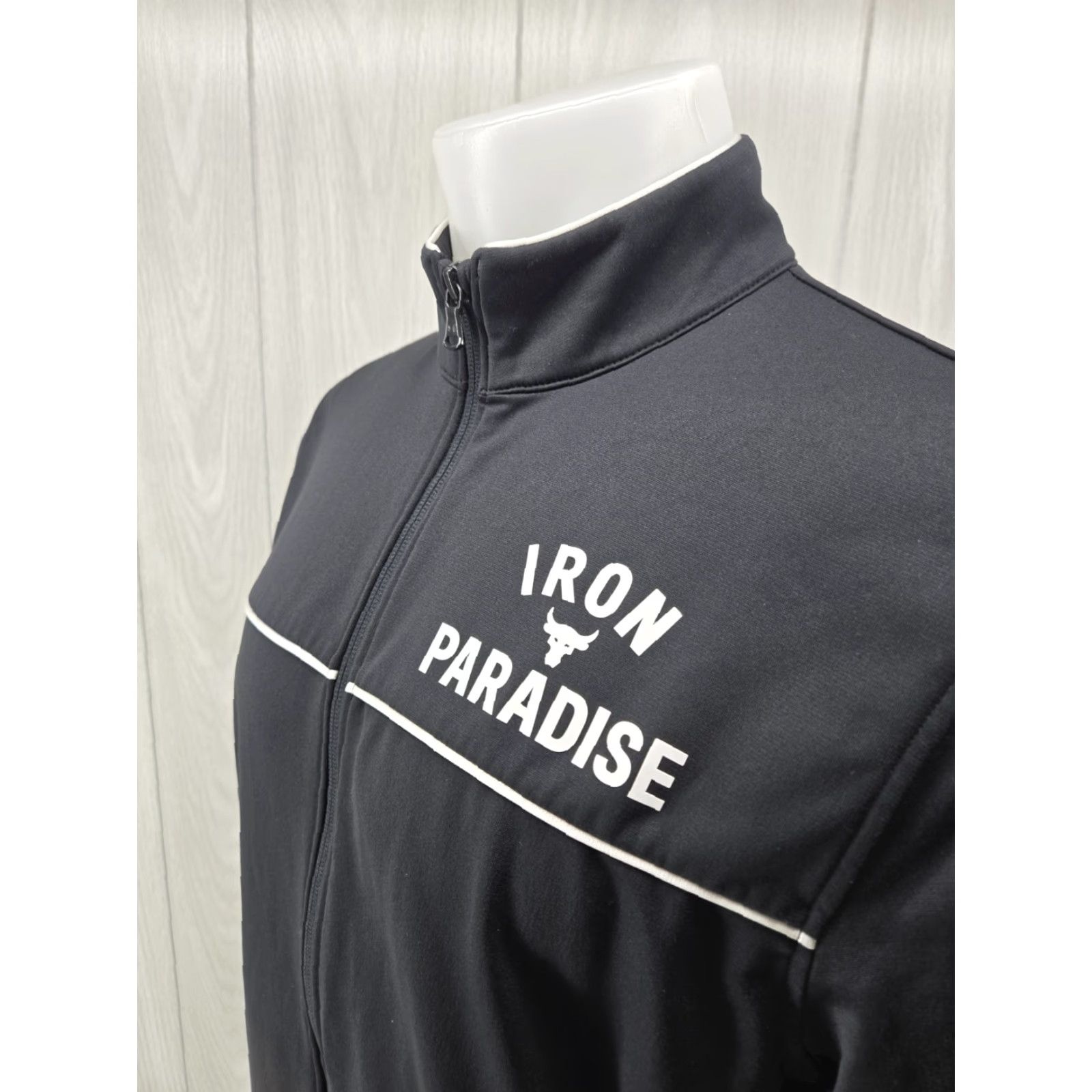 Under Armour Under Armour Project Rock Jacket Men Medium Black Zip-Up Iron Paradise Track Top Size US M / EU 48-50 / 2 - 5 Thumbnail