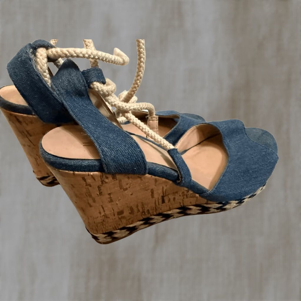Vintage Mix No. 6 Womens Sandals Blue Cream Size 7.5 Size US 8 / IT 38 - 1 Thumbnail