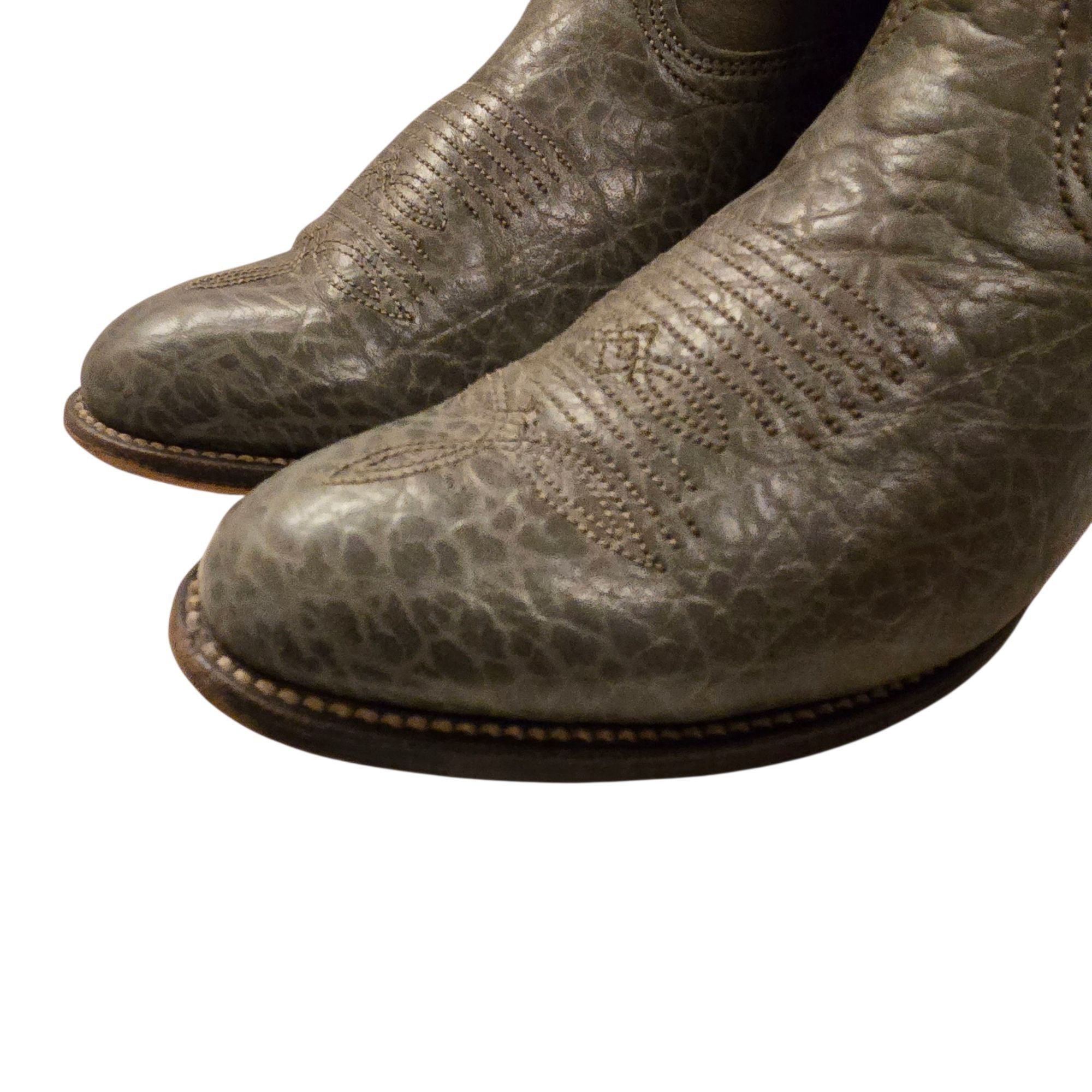Other Gray Leather Cowboy Boots Vintage Mens 11 B Narrow Width Cou Size US 11 / EU 44 - 20 Thumbnail