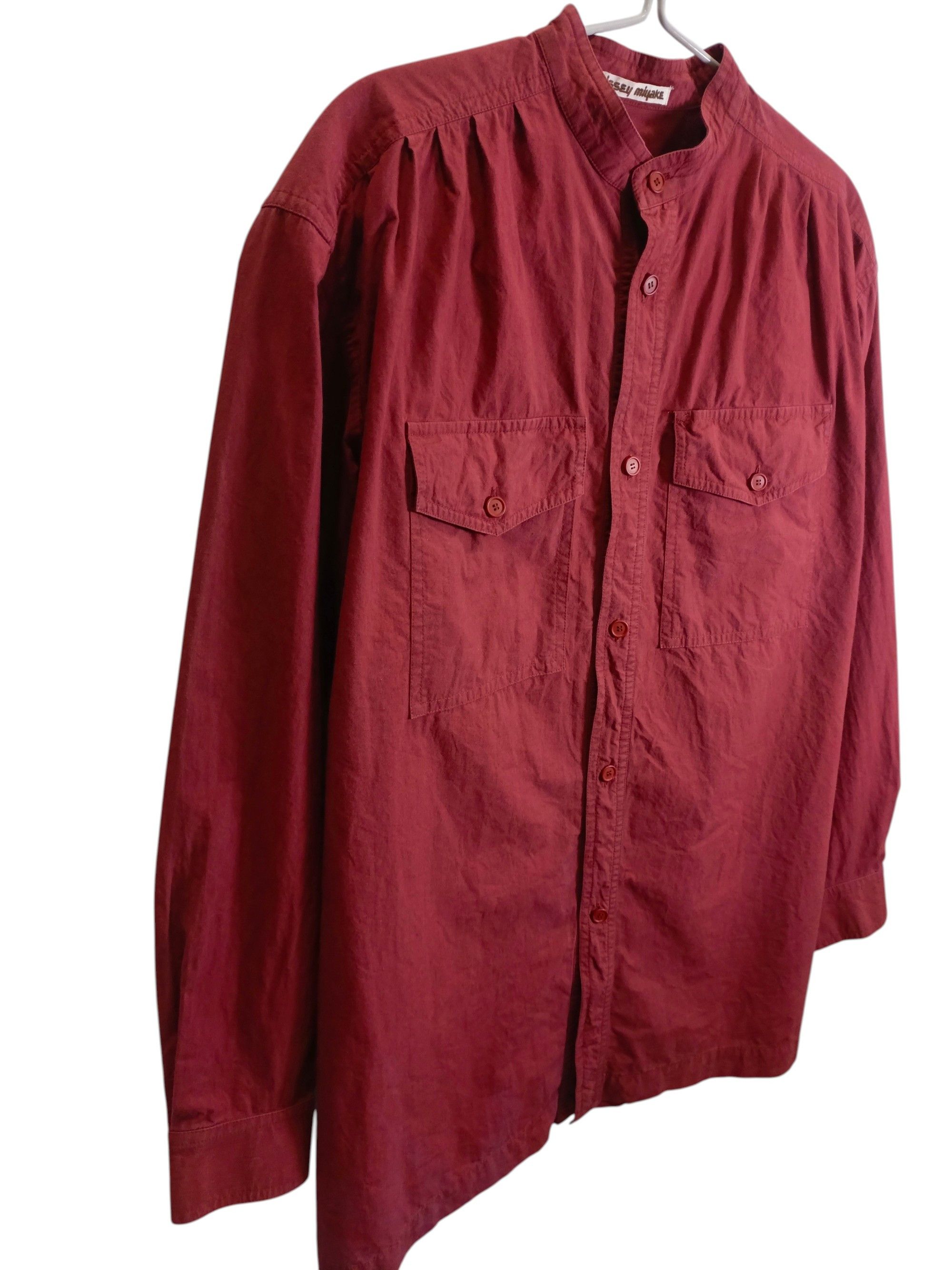 Issey Miyake Issey Miyake Collarless Double Pocket Shirt Size US M / EU 48-50 / 2 - 3 Thumbnail