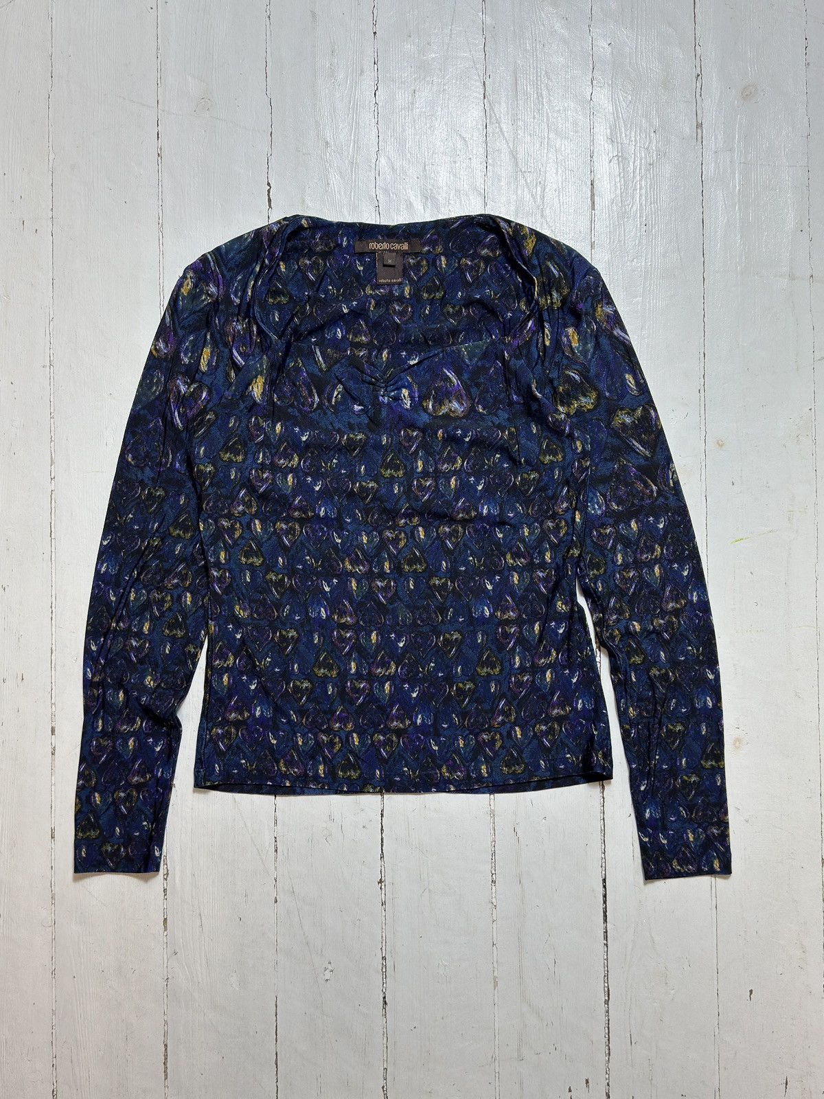 Roberto Cavalli VINTAGE ROBERTO CAVALLI 2000s HEART MONOGRAM LONG SLEEVE Size M / US 6-8 / IT 42-44 - 4 Thumbnail