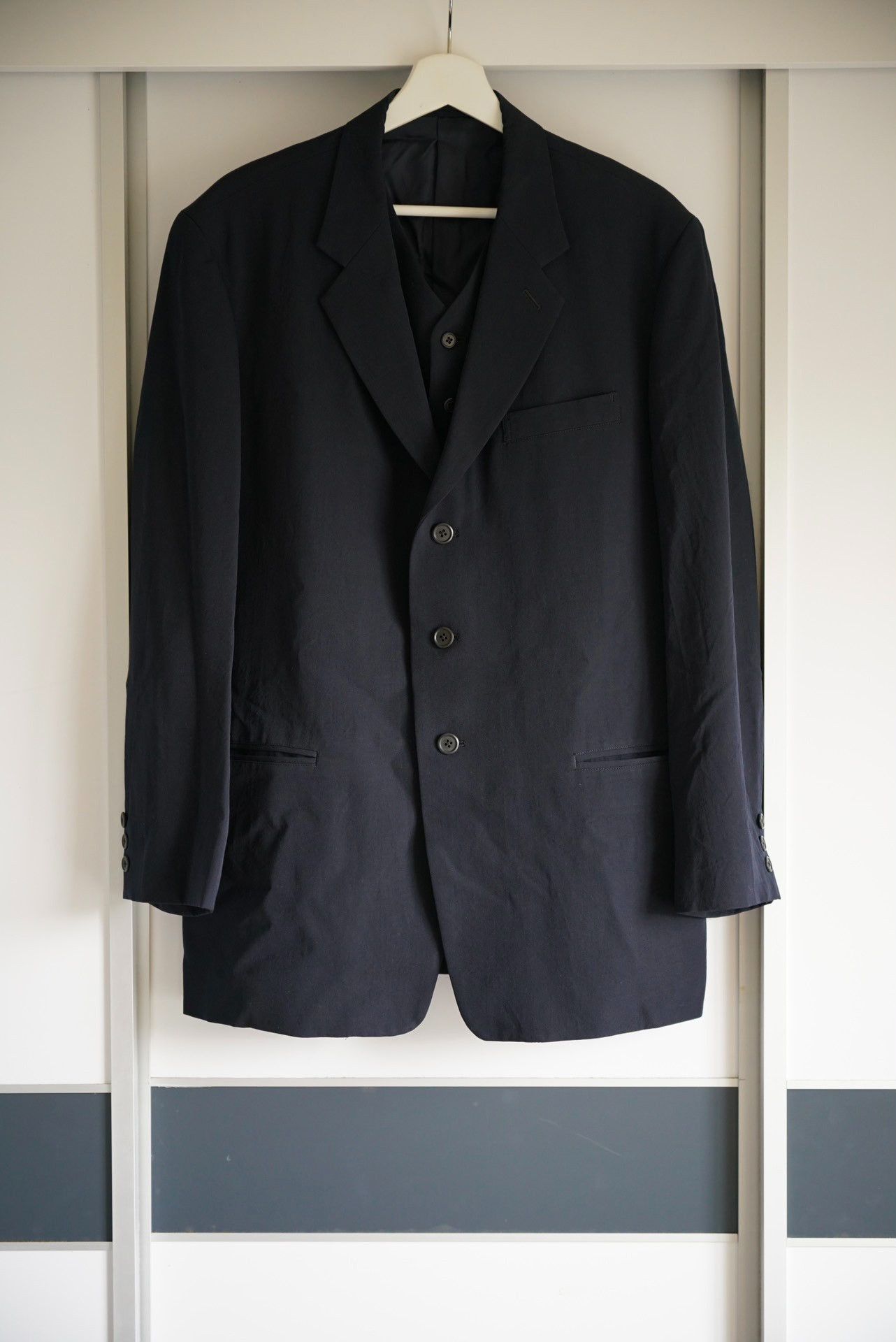 image of Yohji Yamamoto Y's For Men Vest Double Suit in Black (Size Small)