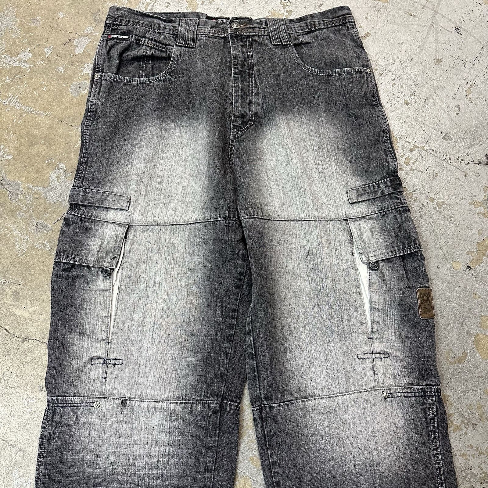 Southpole × Vintage Vintage Y2K Southpole Faded Black Cargo Denim Jeans Sz 38 Size US 38 / EU 54 - 2 Thumbnail