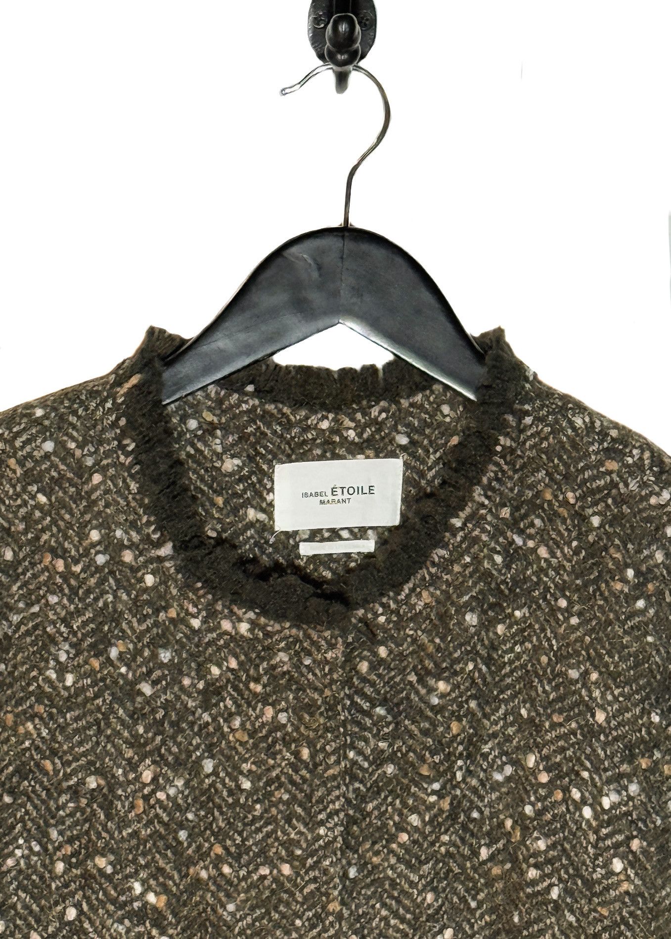Isabel Marant Etoile Isabel Marant Etoile Green Tweed Jardy Wool Long Coat Size S / US 4 / IT 40 - 7 Thumbnail