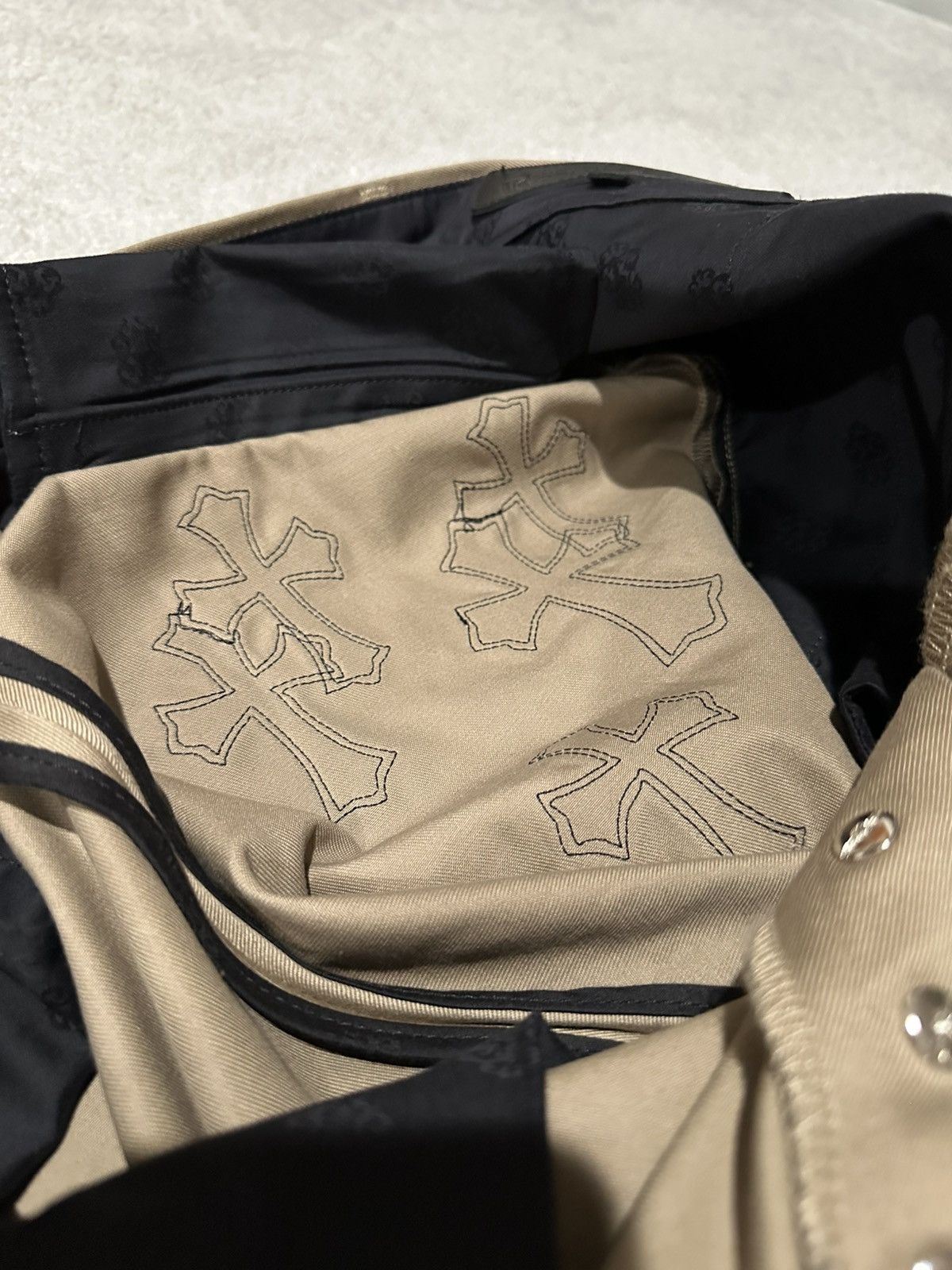 Chrome Hearts Chrome Hearts Tan Black Checkered Cross Patch Chinos Size US 34 / EU 50 - 9 Thumbnail