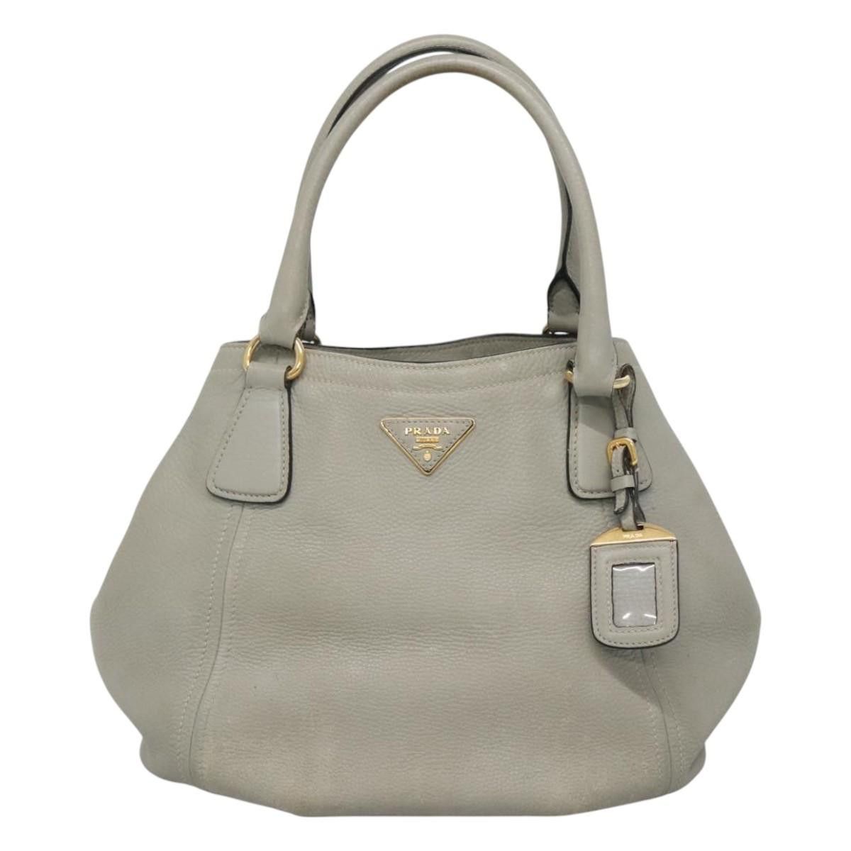 Prada PRADA Hand Bag Leather Gray Size ONE SIZE - 13 Thumbnail