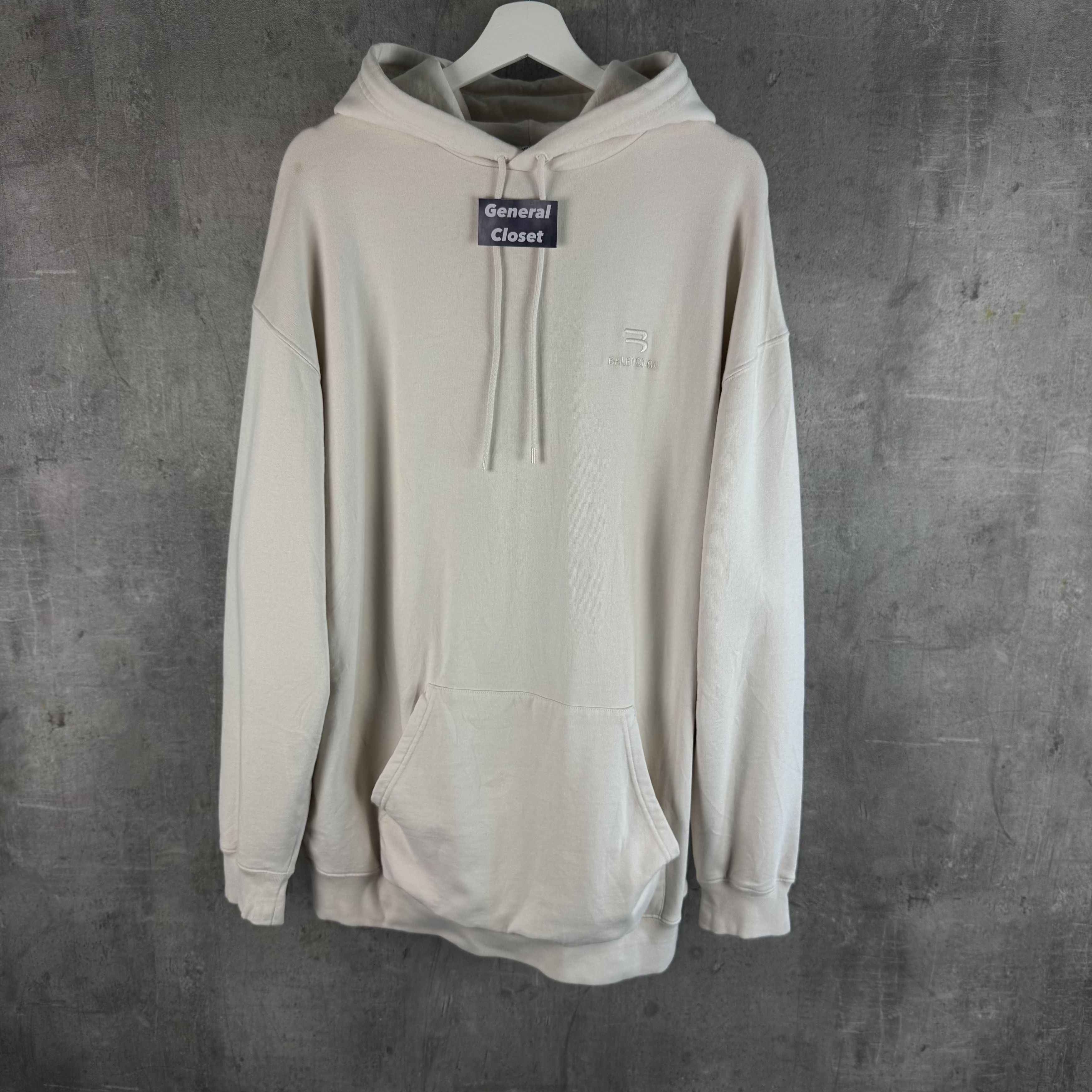Balenciaga BALENCIAGA 3B Chest Logo Hoodie Cream Size US S / EU 44-46 / 1 - 7 Thumbnail