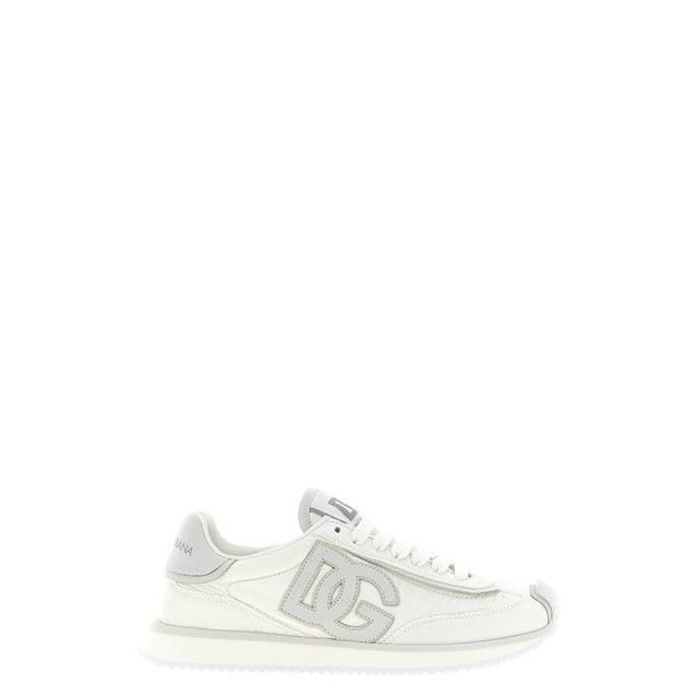 DOLCE&GABBANA DG Cushion White/Gray Mixed-Material Sneakers