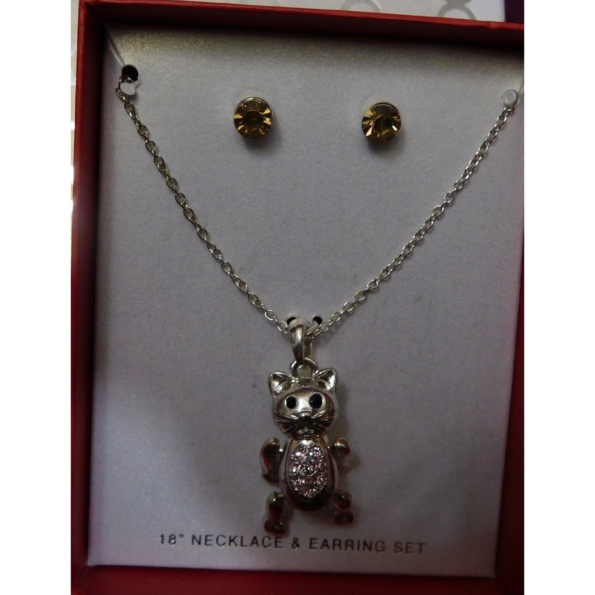 Other Articulated Cat Necklace And Earring Set Size ONE SIZE - 5 Thumbnail
