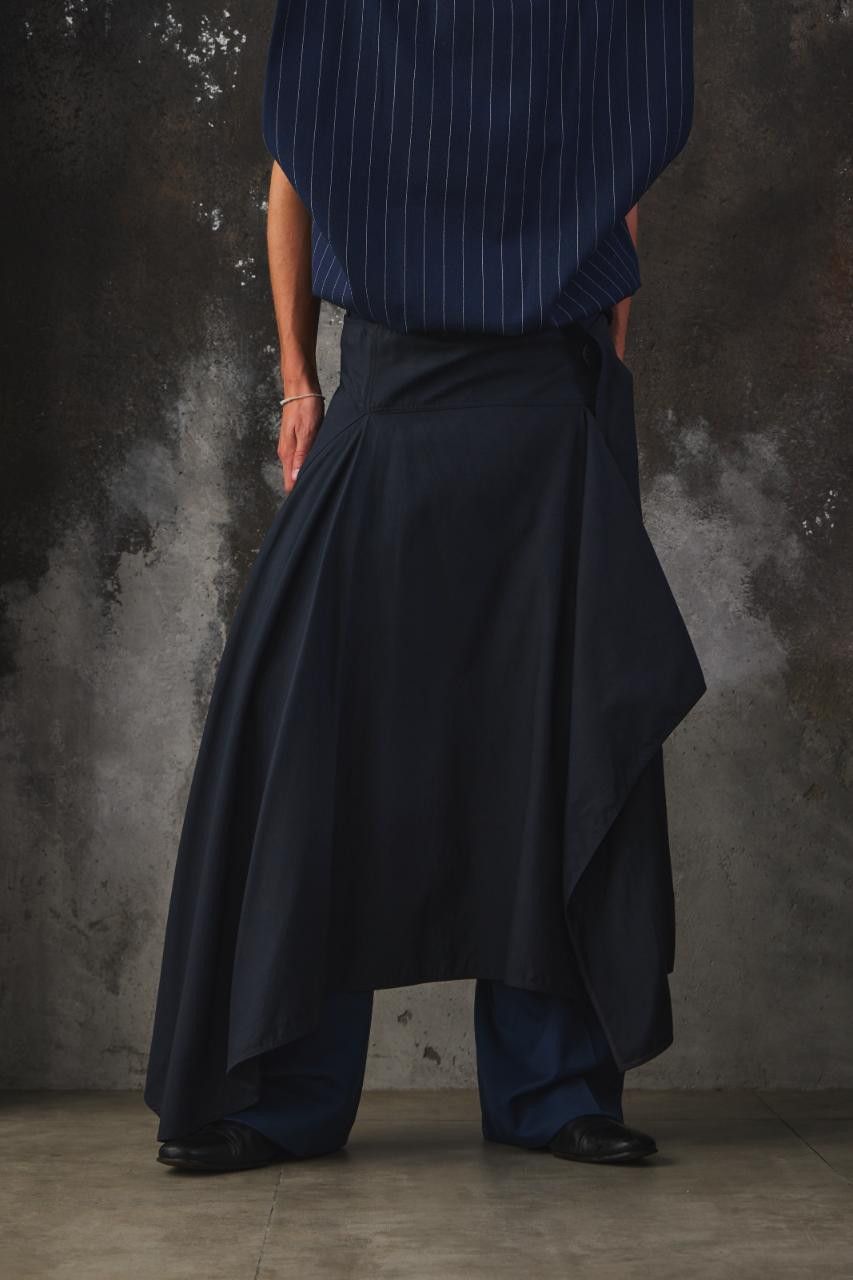 Marni Marni Asymmetric Draped Skirt Navy Size 28" / US 6 / IT 42 - 1 Thumbnail