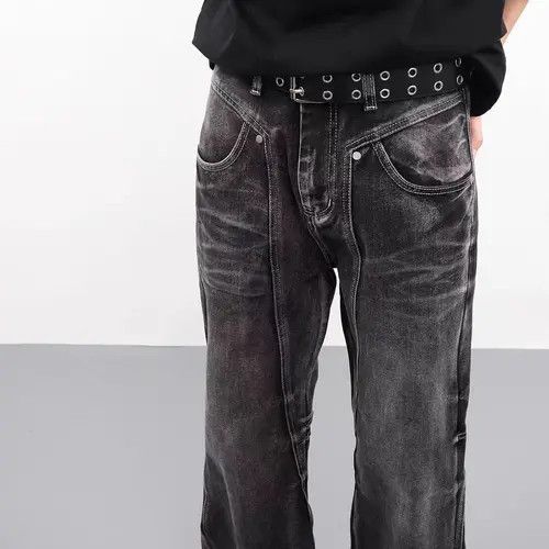 Japanese Brand Tamaki x Erika Washed Black Distressed Loose Hip Hop Jeans Size US 32 / EU 48 - 8 Thumbnail