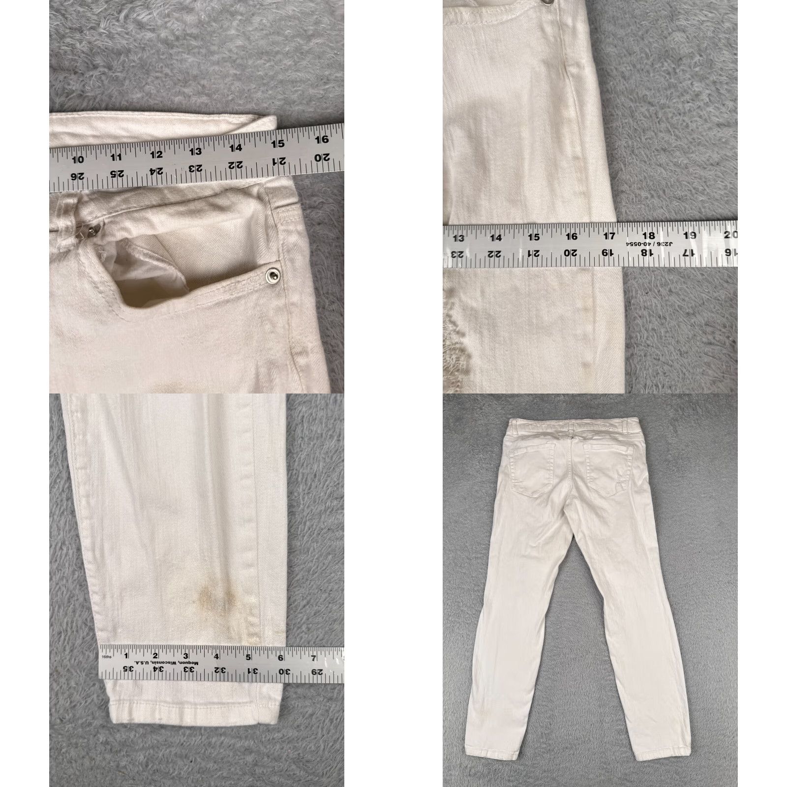 Forever 21 FOREVER 21 Jeans Womens 30 White Denim Skinny Distressed Cotton Blend 30x28 5-Pocket Design Slim Medium # Vintage No Size 30" / US 8 / IT 44 - 9 Thumbnail