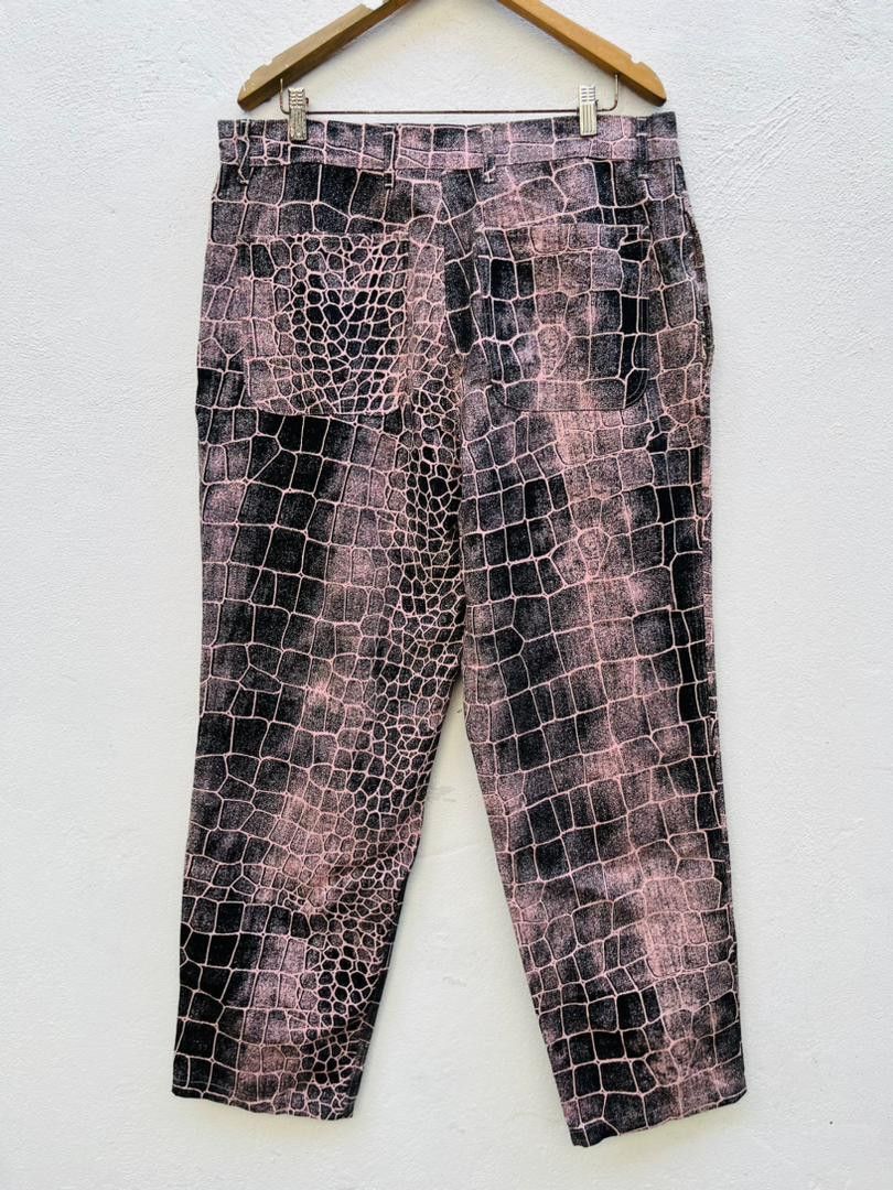 Japanese Brand Vintage SNS Snake Skin Design Hip Hop Fashion Style Size US 38 / EU 54 - 2 Thumbnail