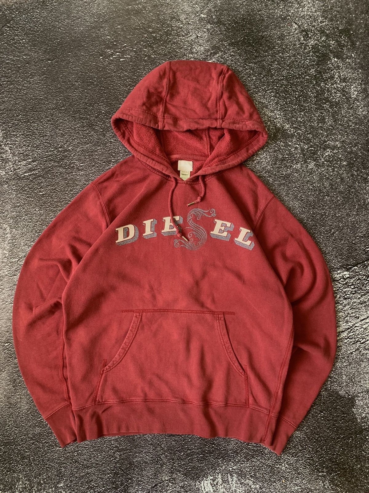 Diesel Vintage Diesel Big Logo Red Hoodie Size US XL / EU 56 / 4 - 1 Thumbnail