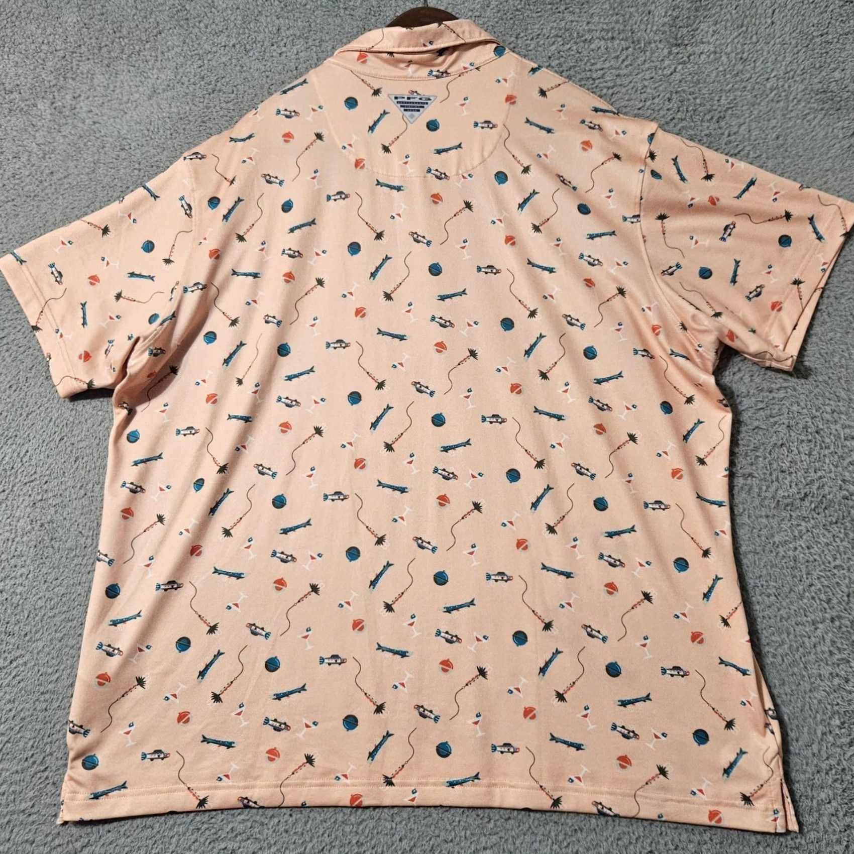 Vintage Columbia Shirt Mens XL Pink PFG Performance Fishing Lure Fly Gear Size Polo Size US XL / EU 56 / 4 - 2 Thumbnail