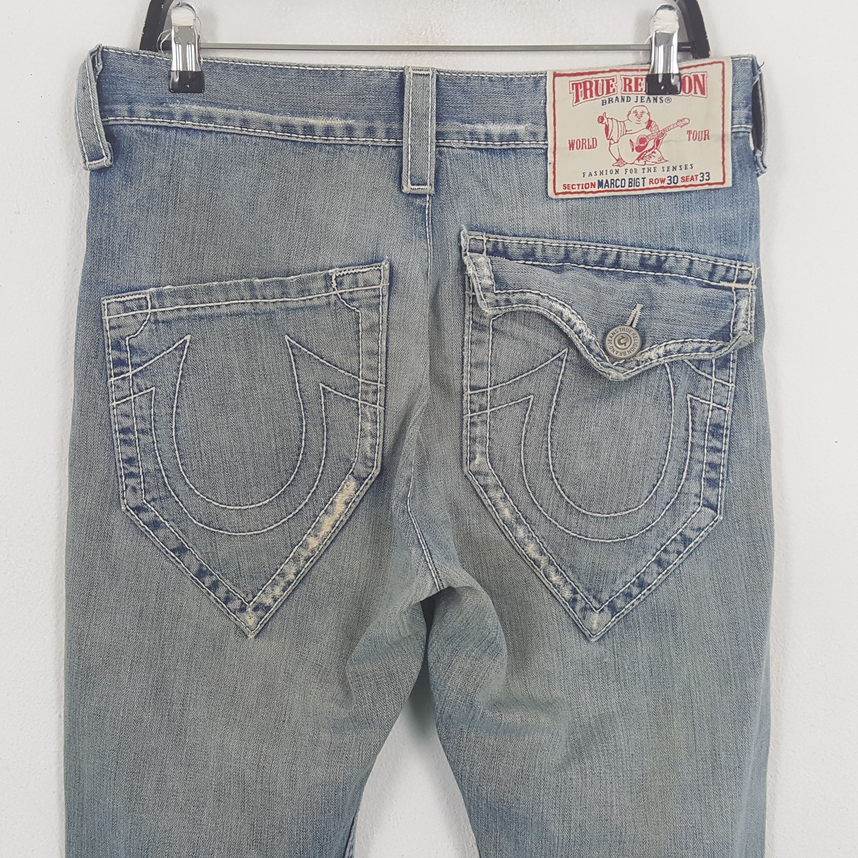 True Religion × Vintage True Religion Fashion Streetwear Style Distressed Jeans Size US 33 - 2 Thumbnail