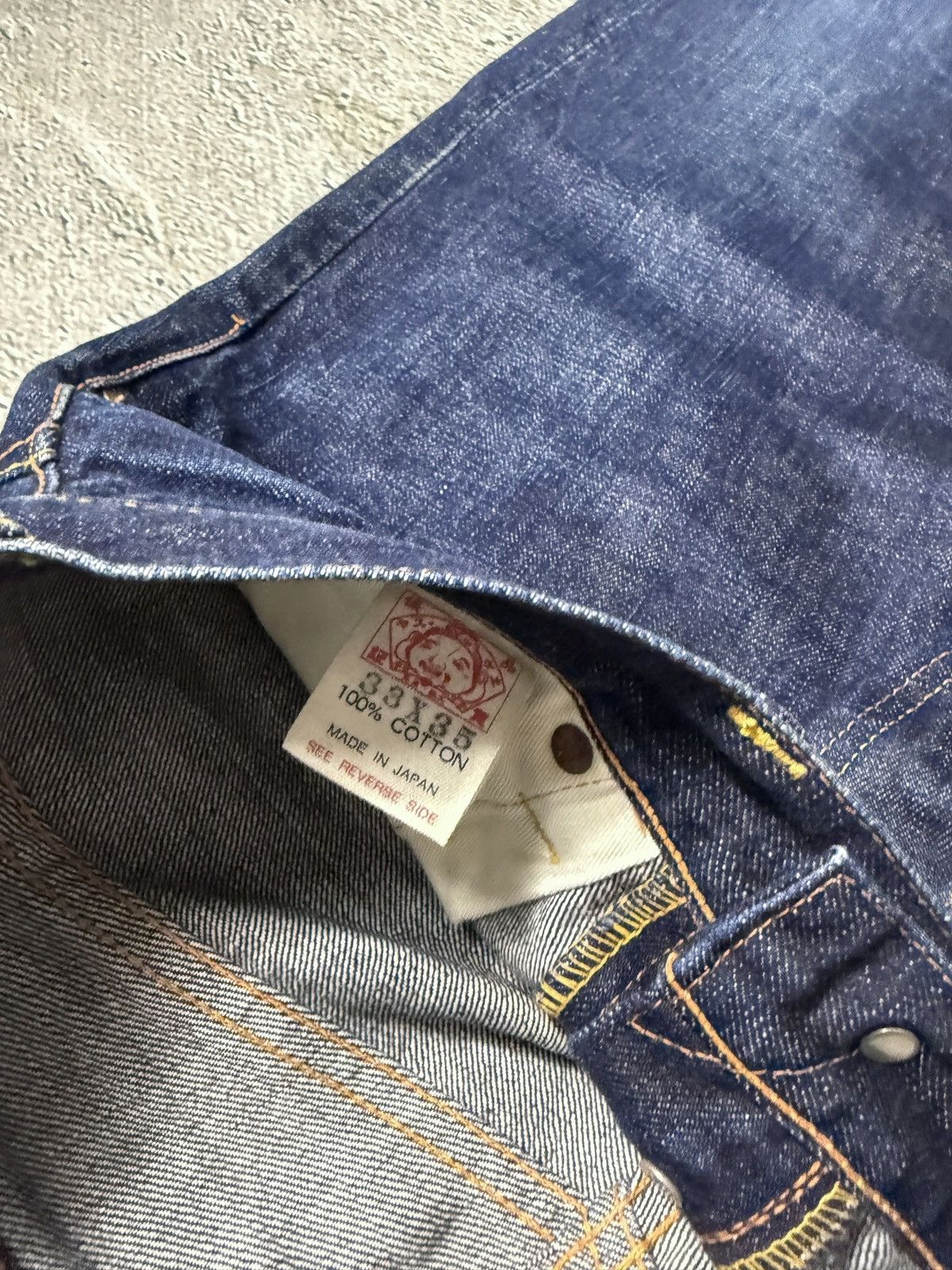 Evisu Evisu jeans daicock blue big logo selvedge denim Size US 31 - 12 Thumbnail