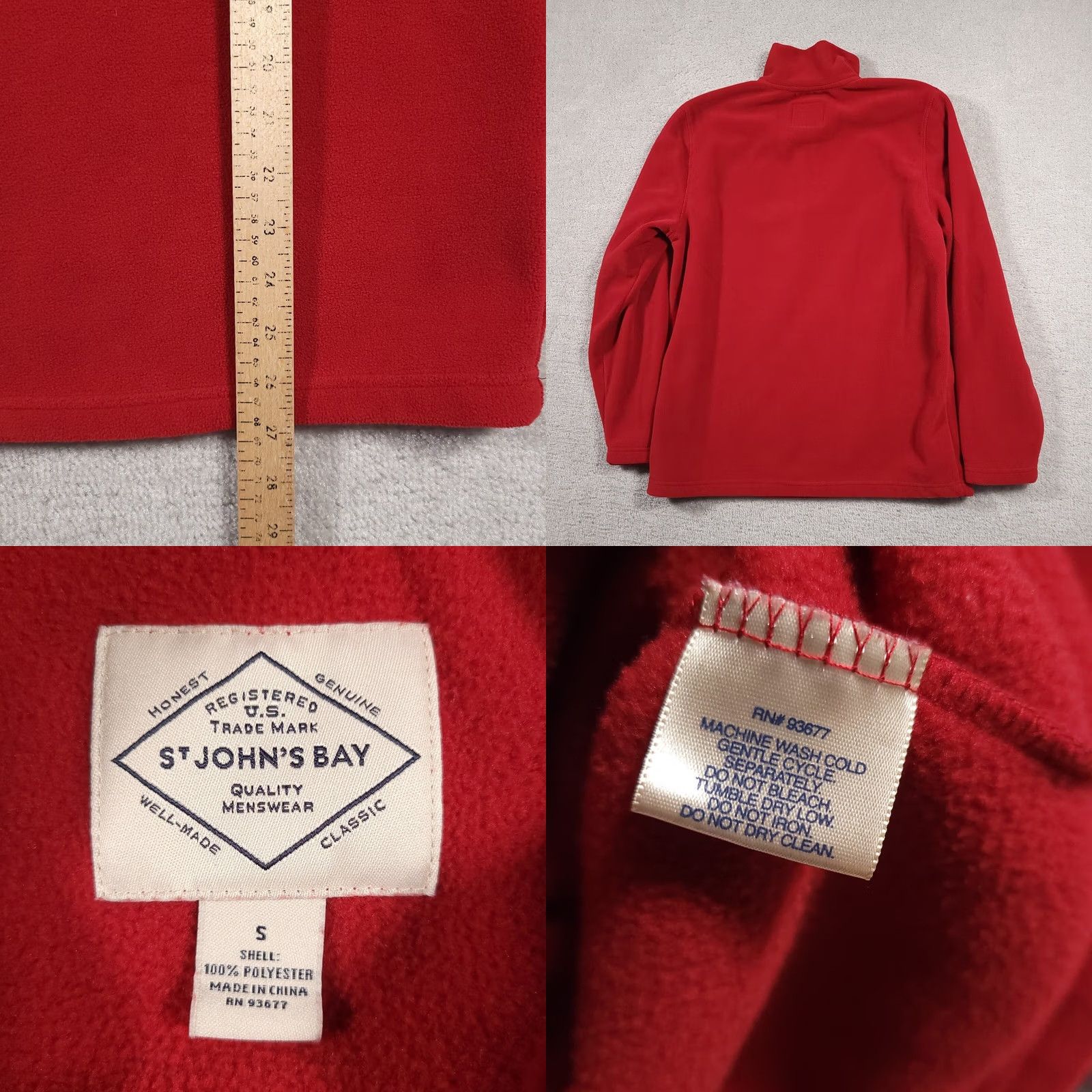Vintage VINTAGE St. John's Bay Fleece 1/4 Zip Pullover Shirt Mens Small Red Outdoors Long Sleeve Size US S / EU 44-46 / 1 - 8 Thumbnail