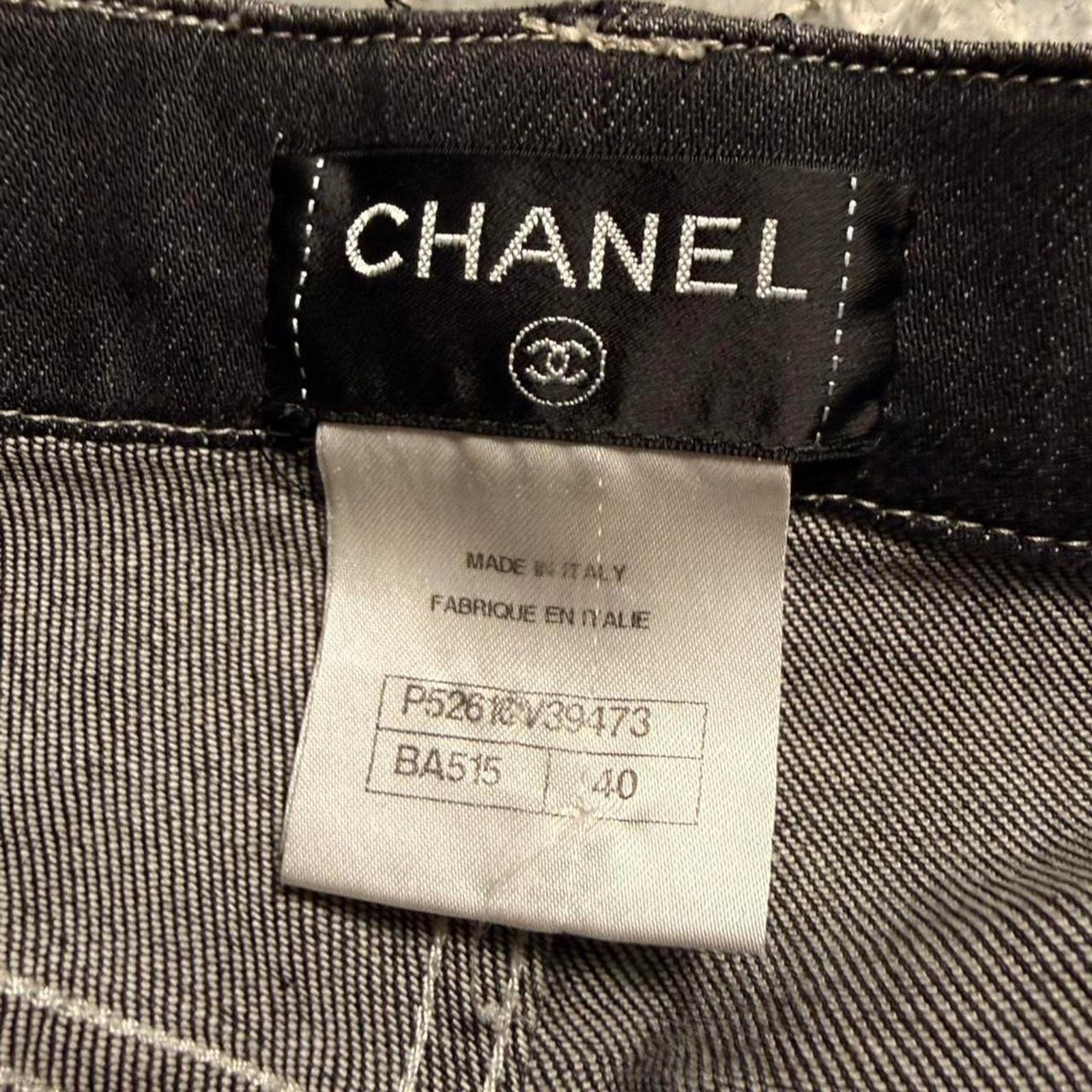 Chanel Chanel black lace embellished jeans Size 33" - 7 Thumbnail
