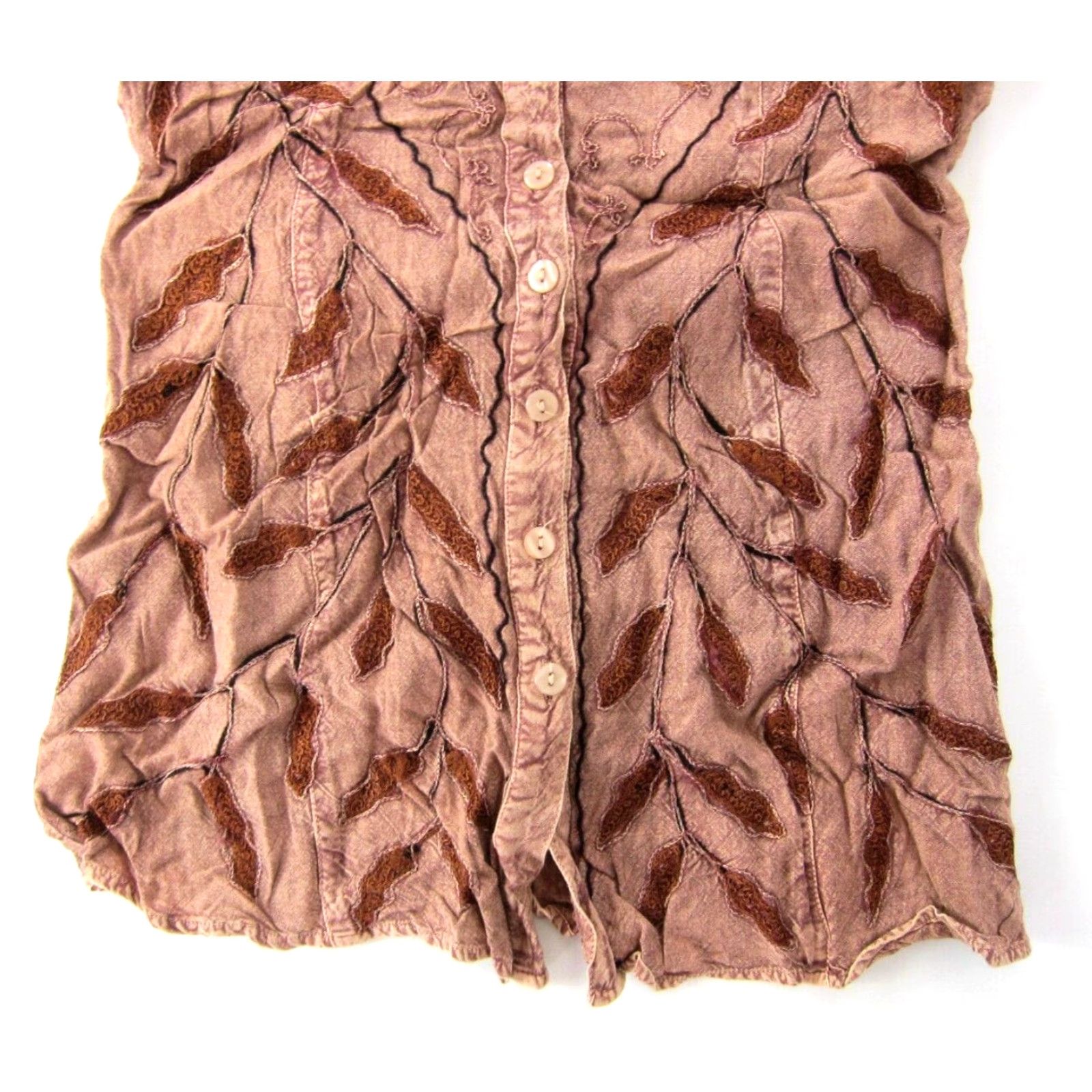 Pinko VINTAGE M.P.H. Blouse Shirt 100% Rayon Pink Embroidered Floral Short Sleeve Tunic Blouse Medium Size M / US 6-8 / IT 42-44 - 6 Thumbnail