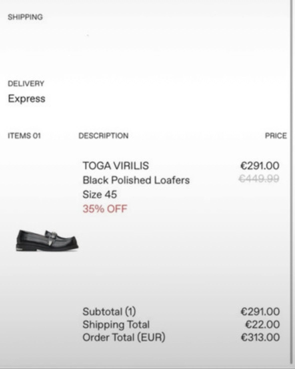 TOGA VIRILIS Toga Virilis Polished Black Loafers Size US 12 / EU 45 - 18 Thumbnail