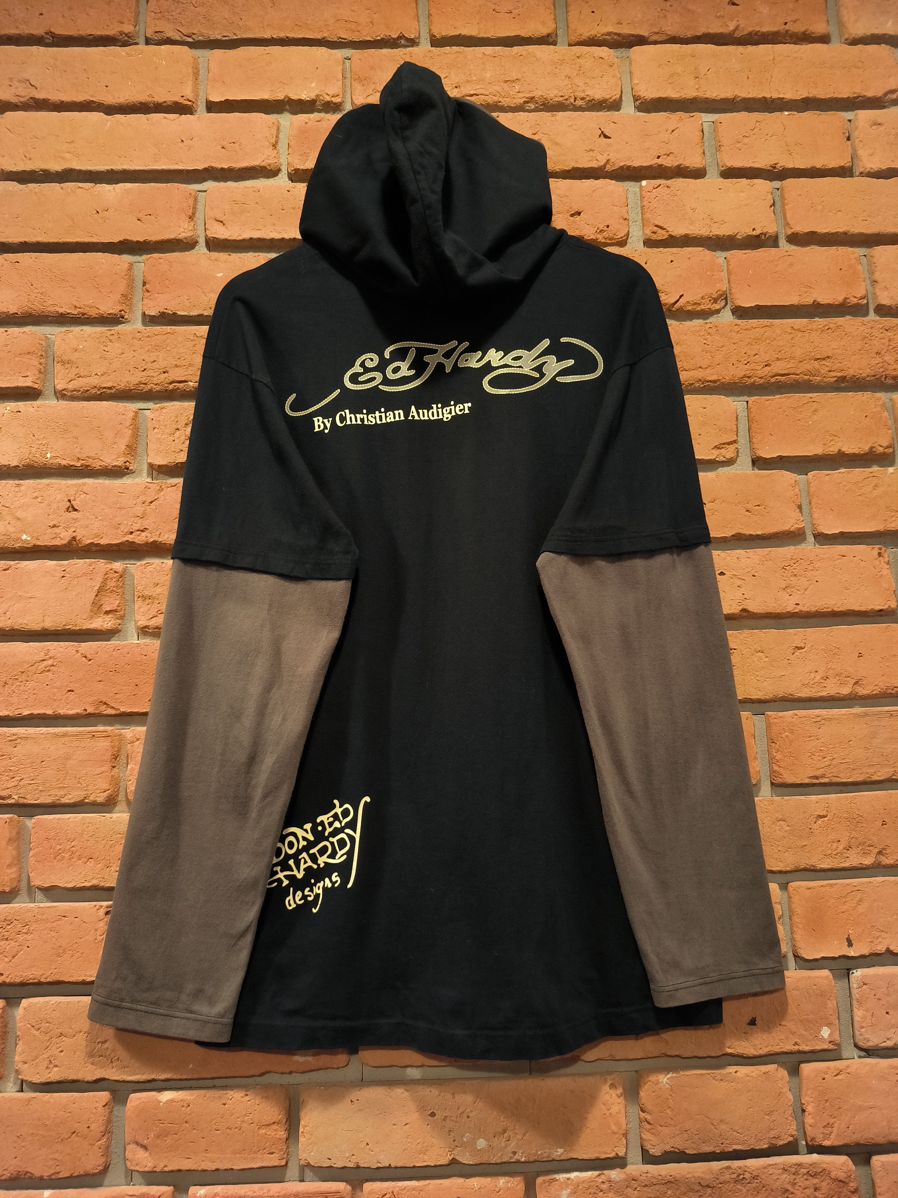 Ed Hardy × Vintage Vintage Ed Hardy Long Sleeve Hoodie Big Logo Size US M / EU 48-50 / 2 - 2 Thumbnail