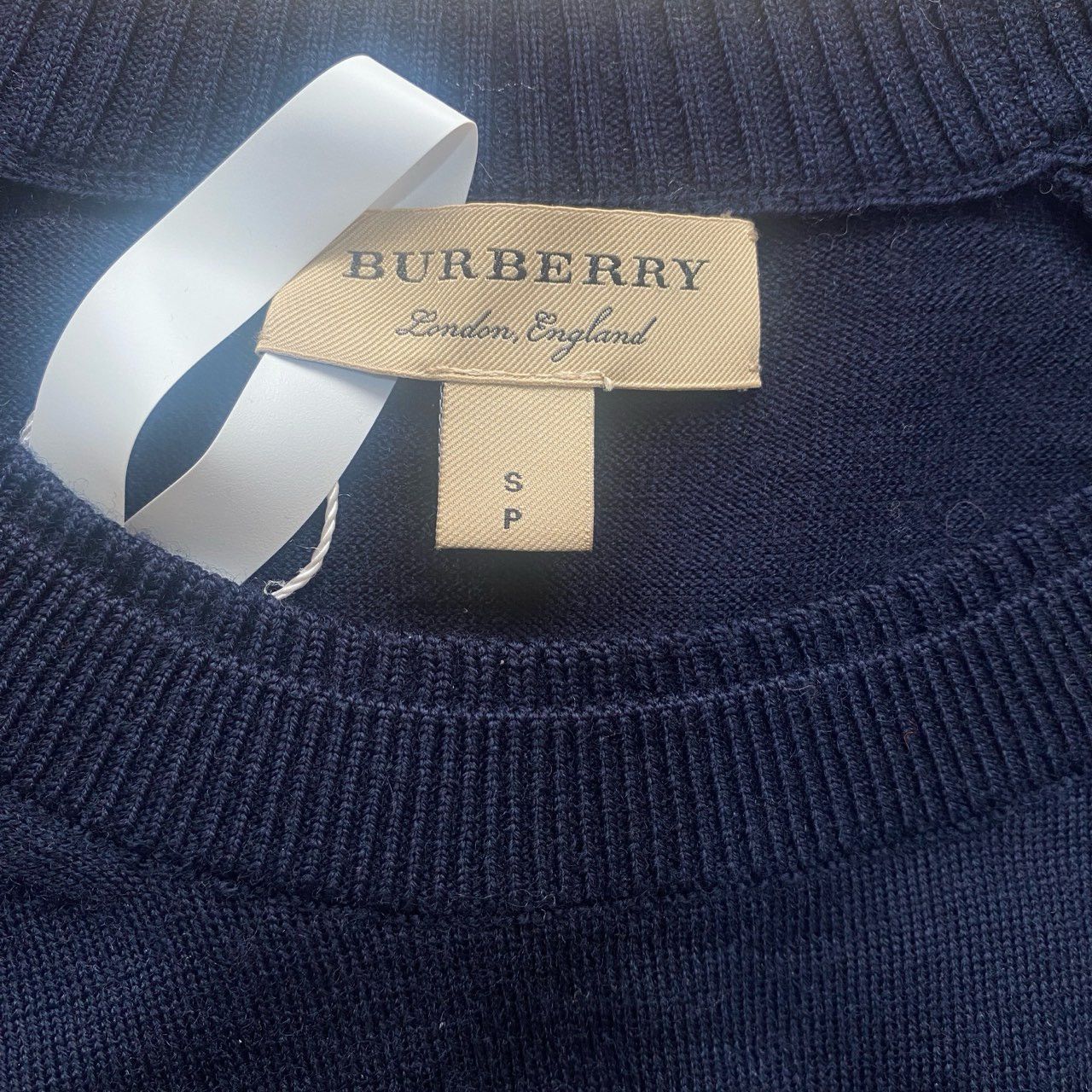 Burberry Burberry Bbr navy blue wool side plaid patchwork sweater Size S / US 4 / IT 40 - 5 Thumbnail