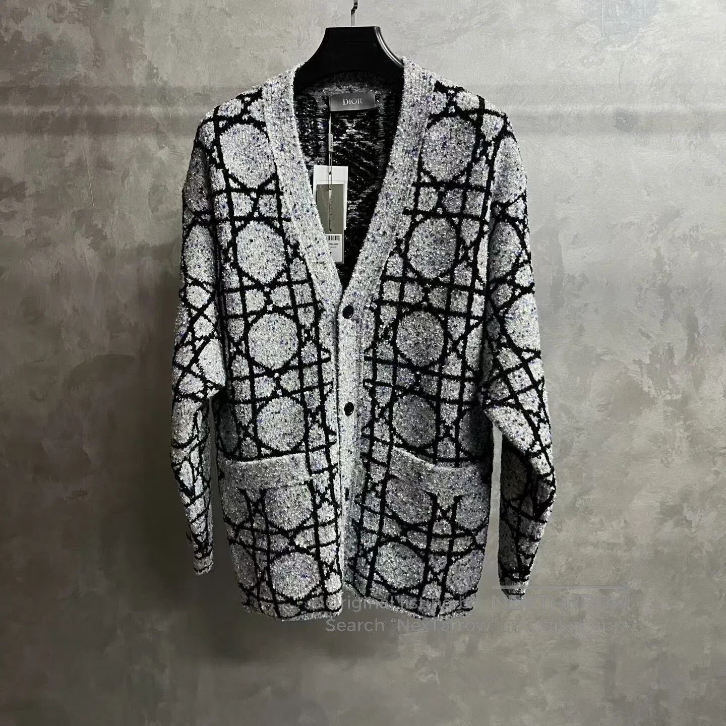 Dior Dior Tangui pattern V-neck long-sleeved cardigan knit swea Size US XS / EU 42 / 0 - 1 Thumbnail